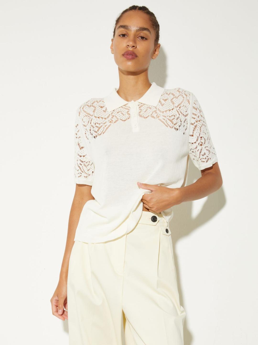 Polo in cotone pointelle | Max&Co Polo in cotone pointelle - vista alternativa - 5 | Max&Co