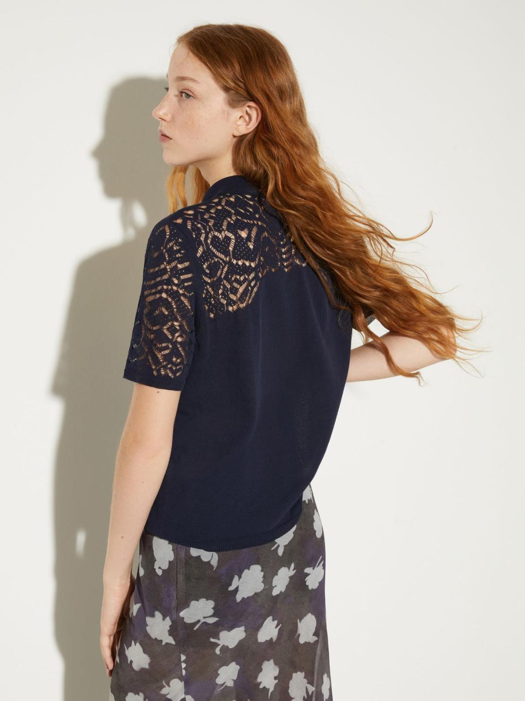 Polo in cotone pointelle | Max&Co Polo in cotone pointelle - vista alternativa - 26 | Max&Co