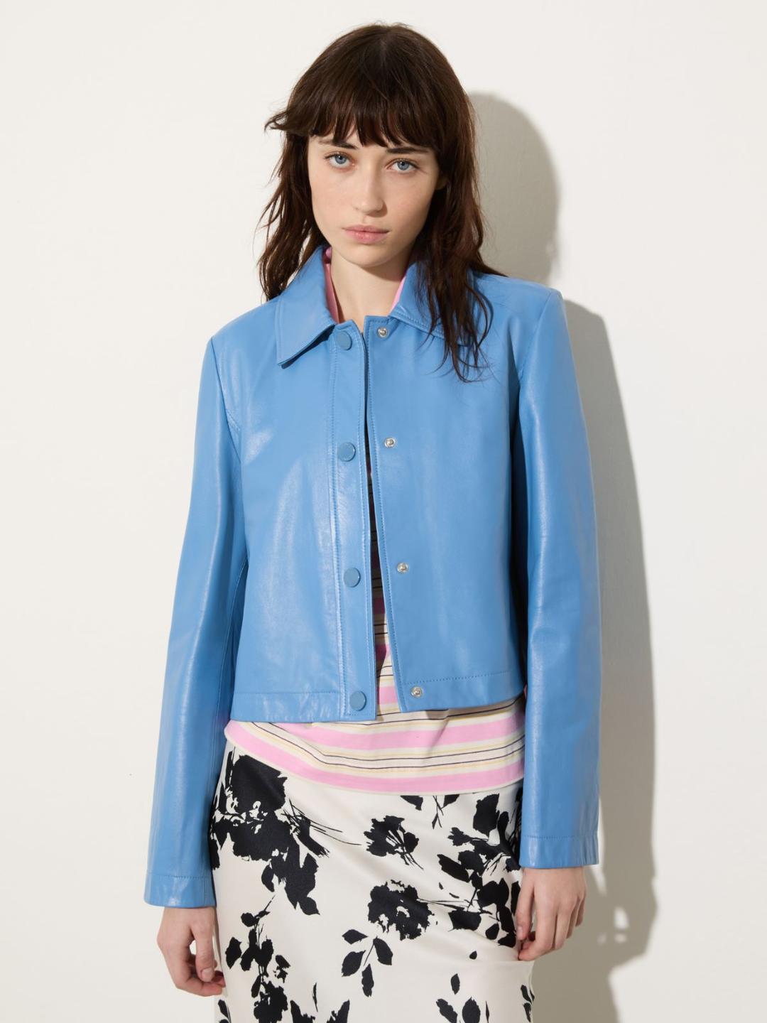 Giacca boxy in pelle glossy | Max&Co Giacca boxy in pelle glossy - vista alternativa - 0 | Max&Co