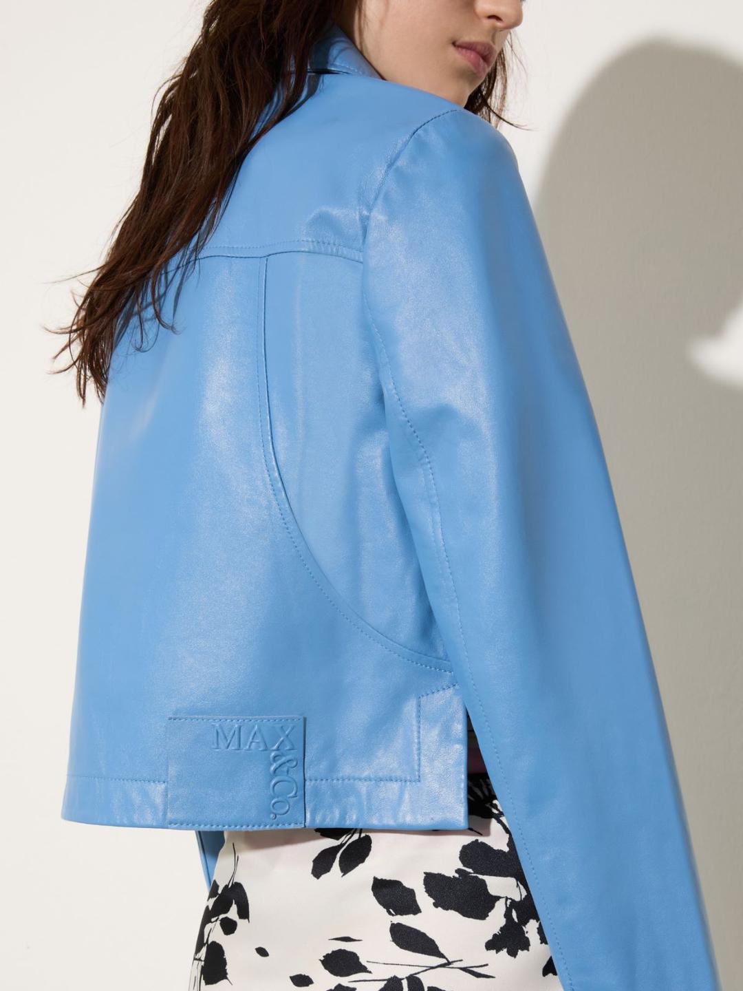 Giacca boxy in pelle glossy | Max&Co Giacca boxy in pelle glossy - vista alternativa - 0 | Max&Co