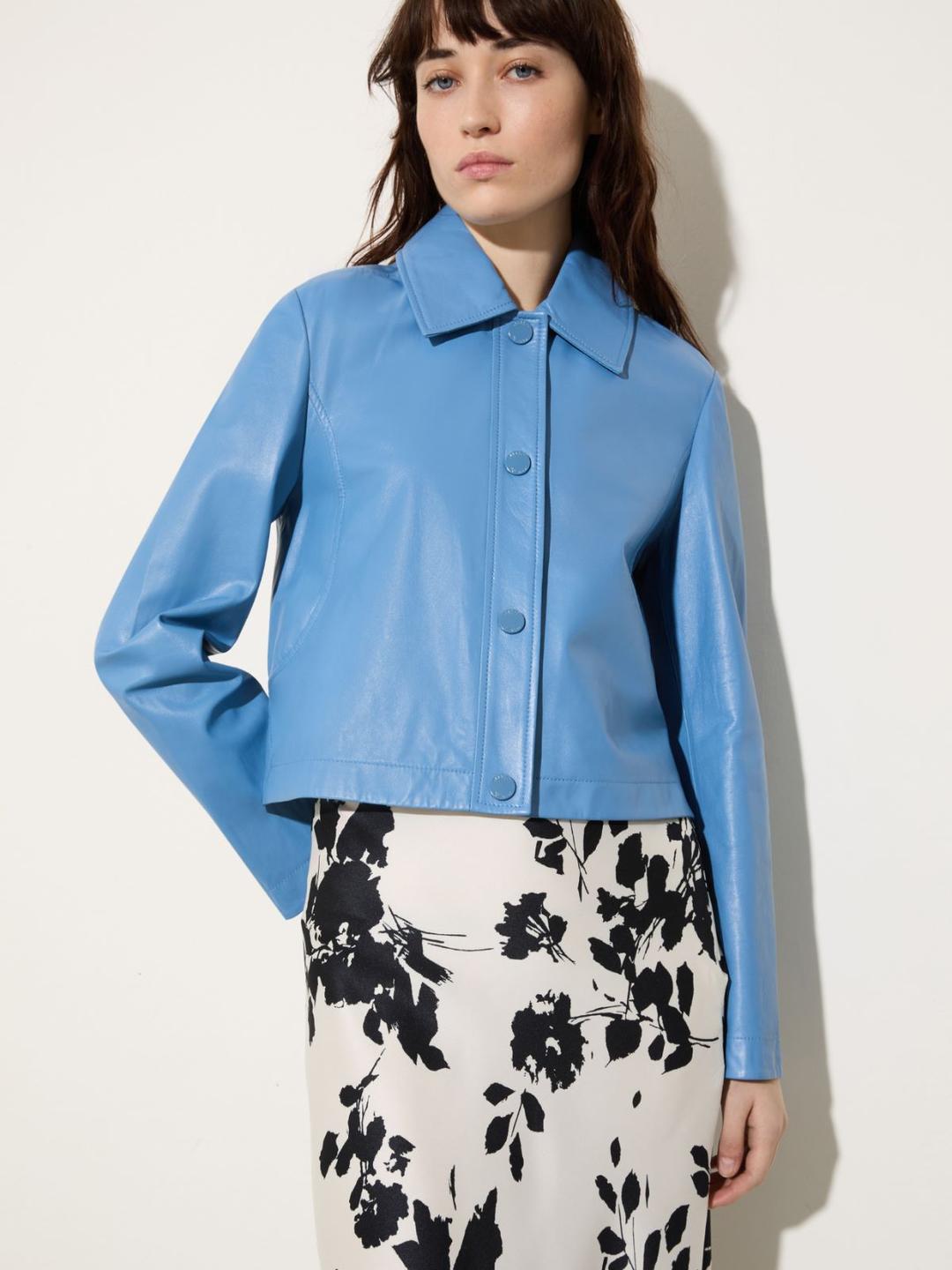 Giacca boxy in pelle glossy | Max&Co Giacca boxy in pelle glossy - vista alternativa - 0 | Max&Co