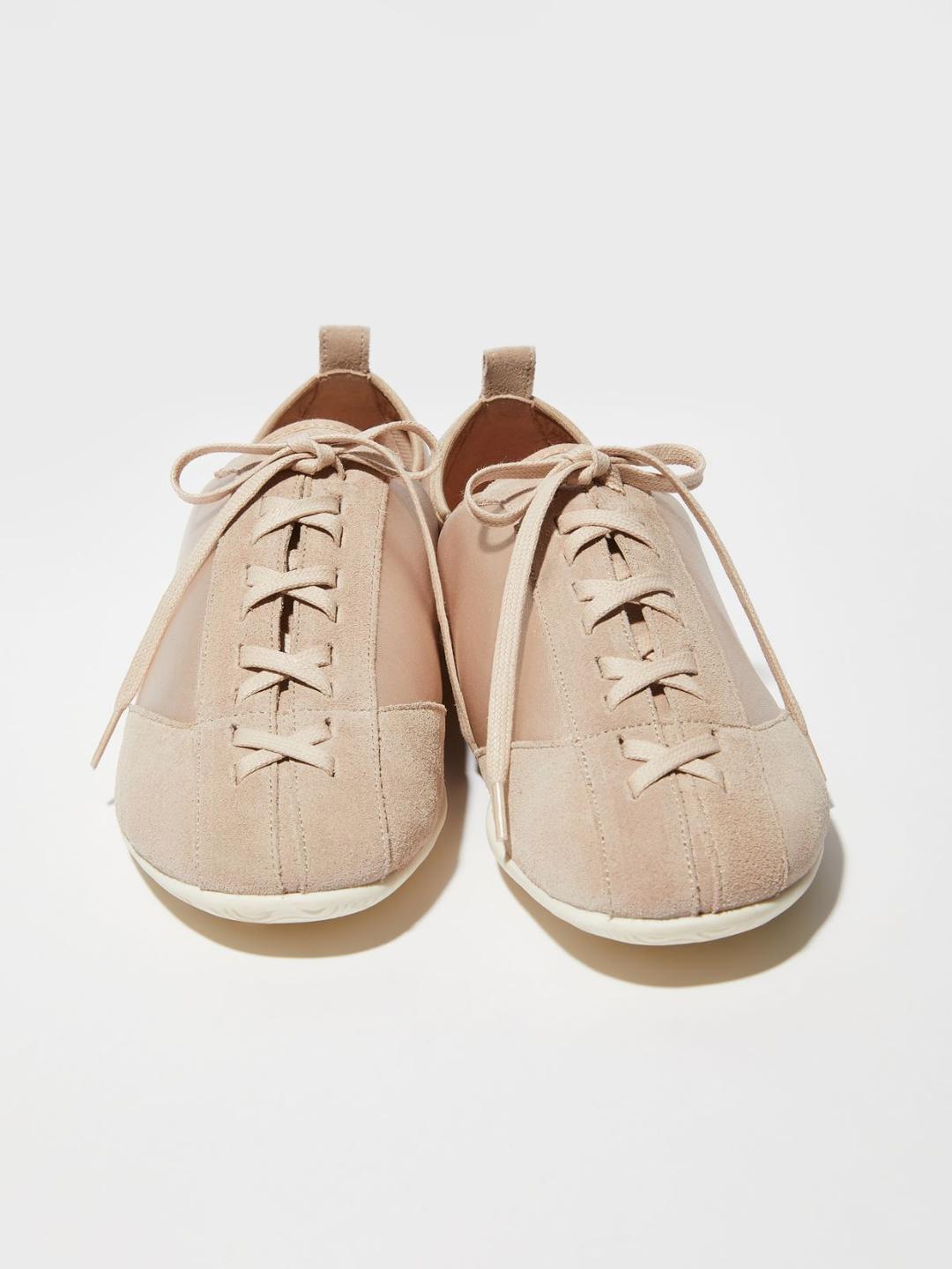 Sneakers in raso e suede | Max&Co Sneakers ultraleggere in raso e suede color Nudo, con allacciatura a motivo grafico e suola in gomma. | Max&Co
