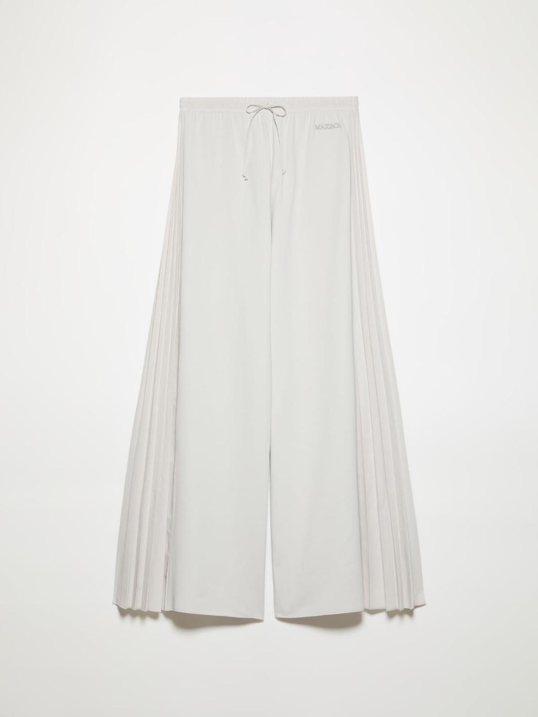 Joggers con inserti a plissé | Max&Co Joggers grigi da donna con inserti a plissé soleil, vita con elastico e coulisse, logo gommato MAX&Co. sul davanti. | Max&Co