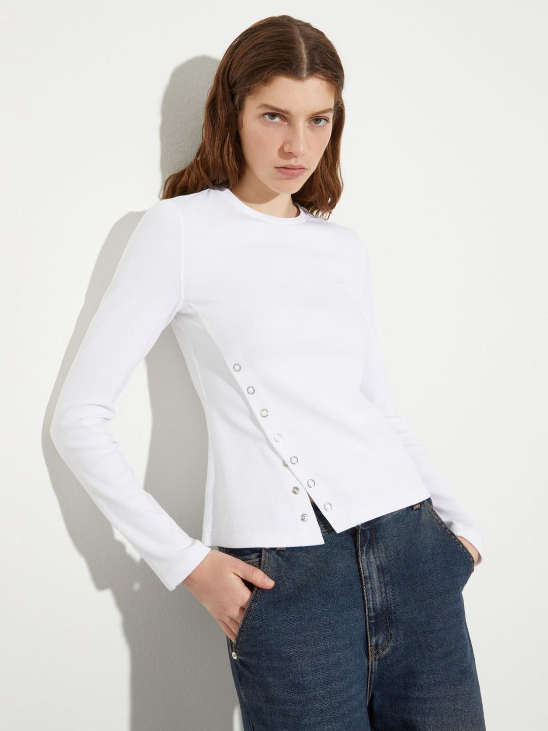 T-shirt a costine con spacco | Max&Co T-shirt a costine con spacco | Max&Co