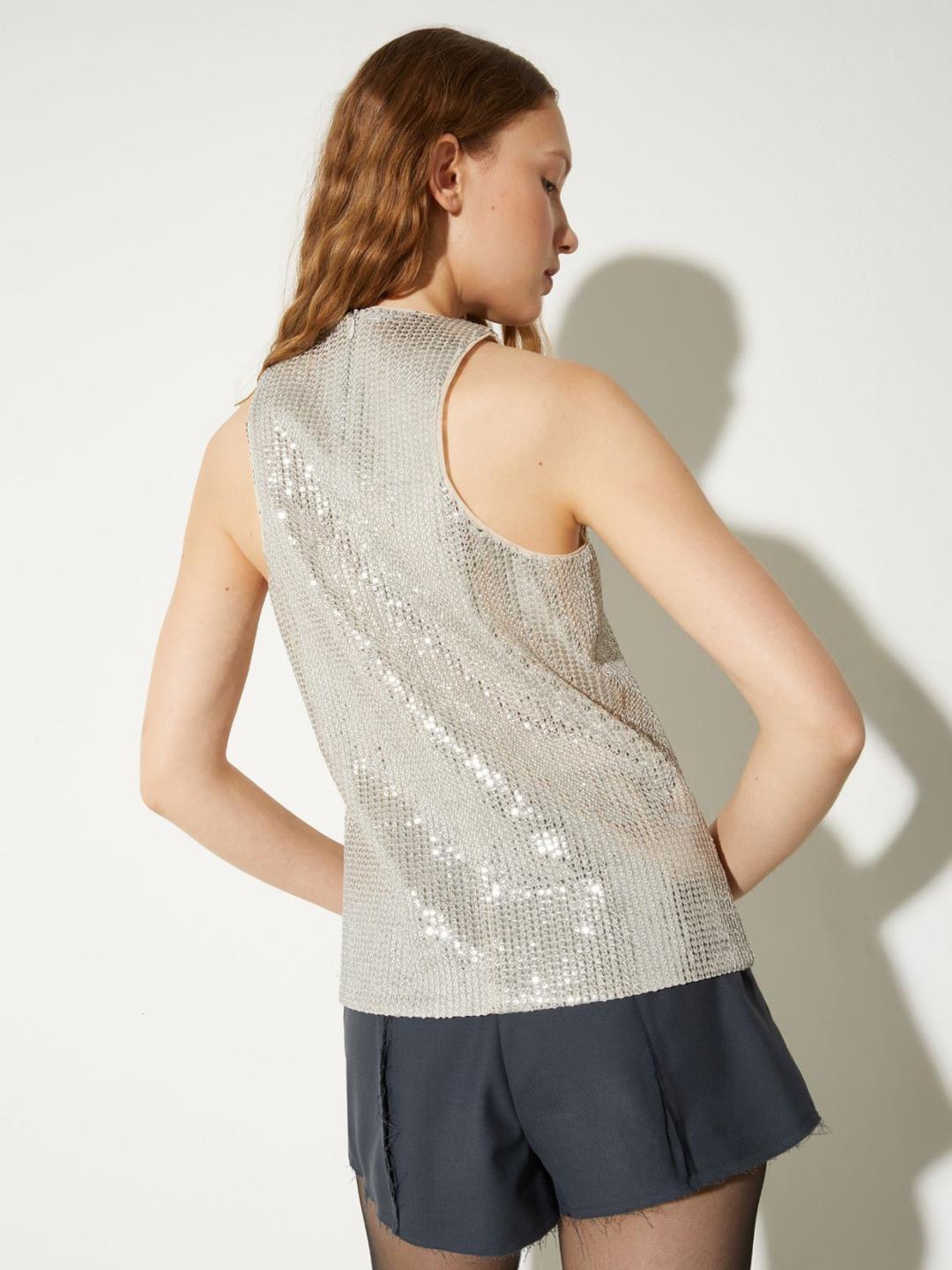 Top in tulle con paillettes | Max&Co Top in tulle con paillettes - vista alternativa - 0 | Max&Co