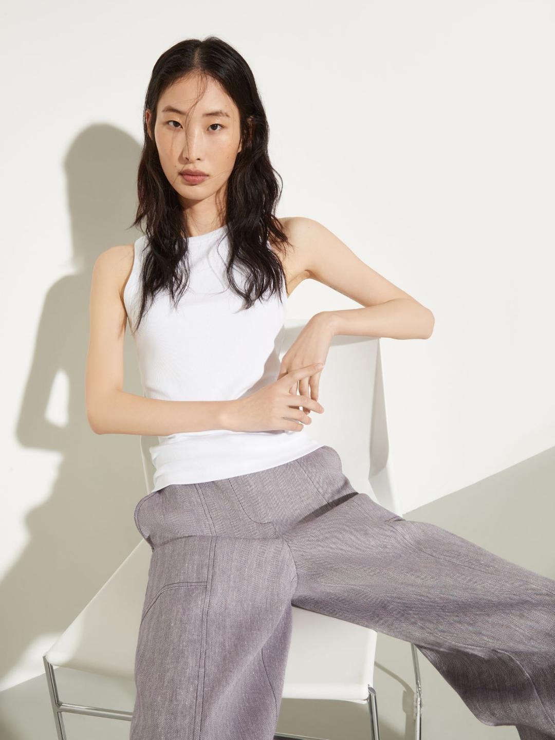 Canotta in cotone a costine | Max&Co Canotta in cotone a costine - vista alternativa - 39 | Max&Co