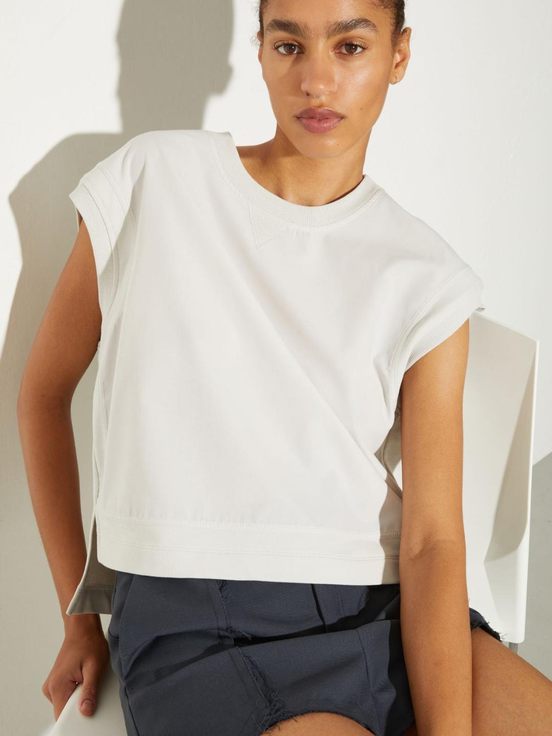 Gilet in felpa e popeline | Max&Co Gilet in felpa e popeline - vista alternativa - 1 | Max&Co