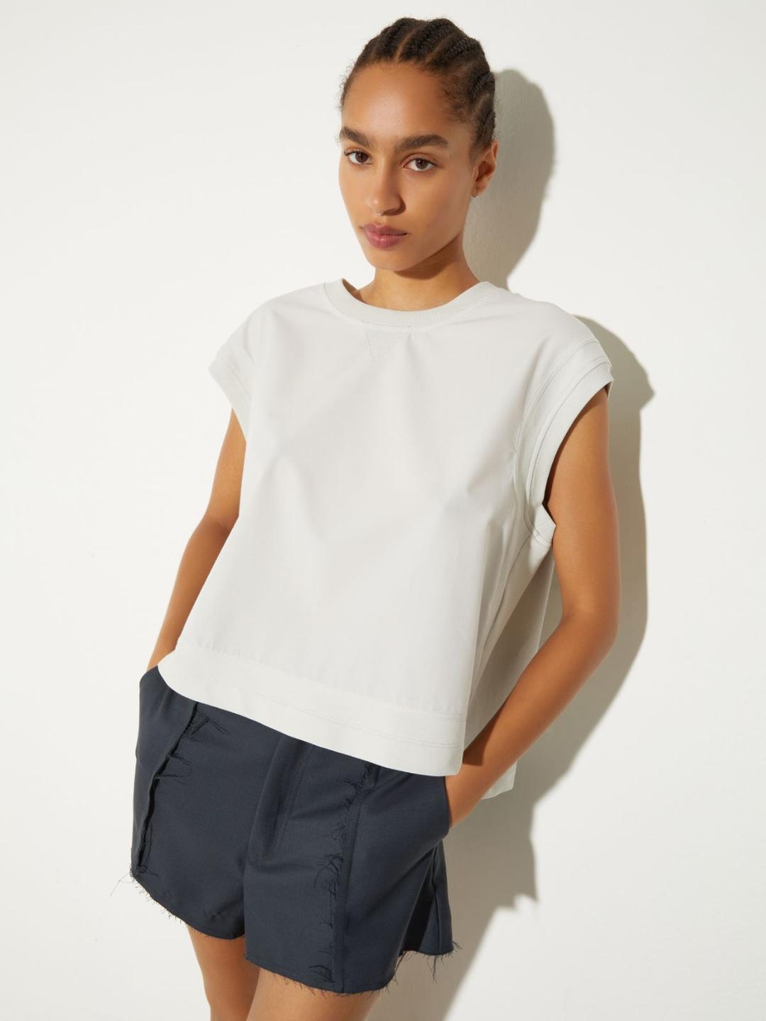 Gilet in felpa e popeline | Max&Co Gilet in felpa e popeline - vista alternativa - 1 | Max&Co