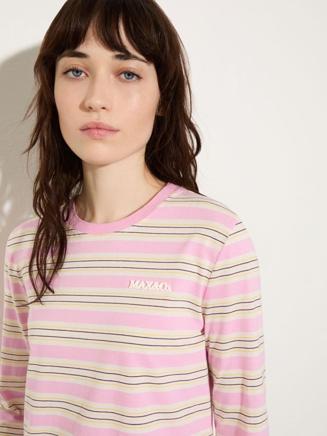 T-shirt in cotone a righe | Max&Co T-shirt in cotone a righe - vista alternativa - 1 | Max&Co