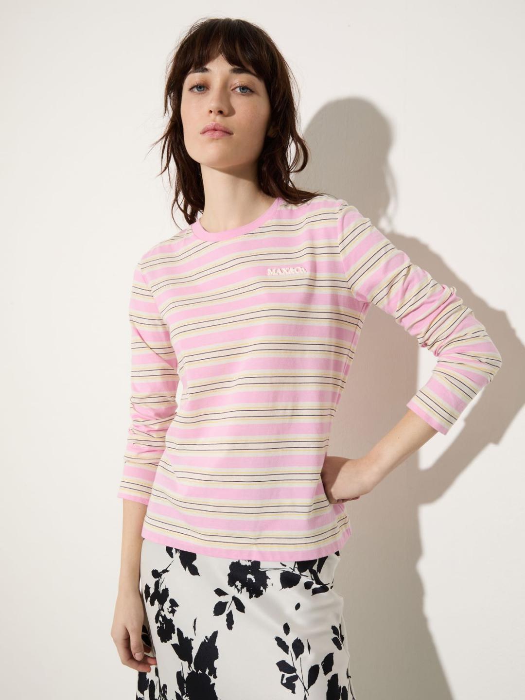 T-shirt in cotone a righe | Max&Co T-shirt in cotone a righe - vista alternativa - 1 | Max&Co