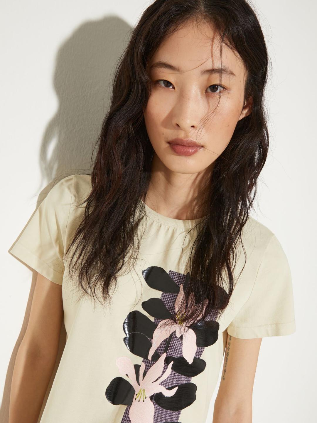 T-shirt slim con stampa floreale | Max&Co T-shirt slim con stampa floreale - vista alternativa - 1 | Max&Co