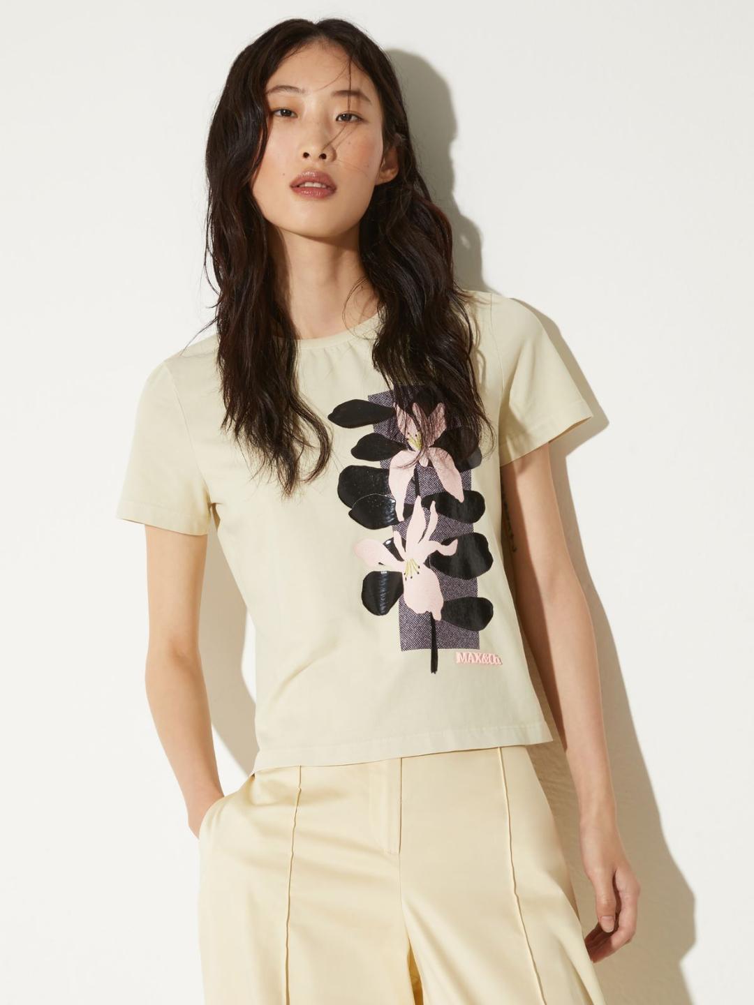 T-shirt slim con stampa floreale | Max&Co T-shirt slim con stampa floreale - vista alternativa - 1 | Max&Co