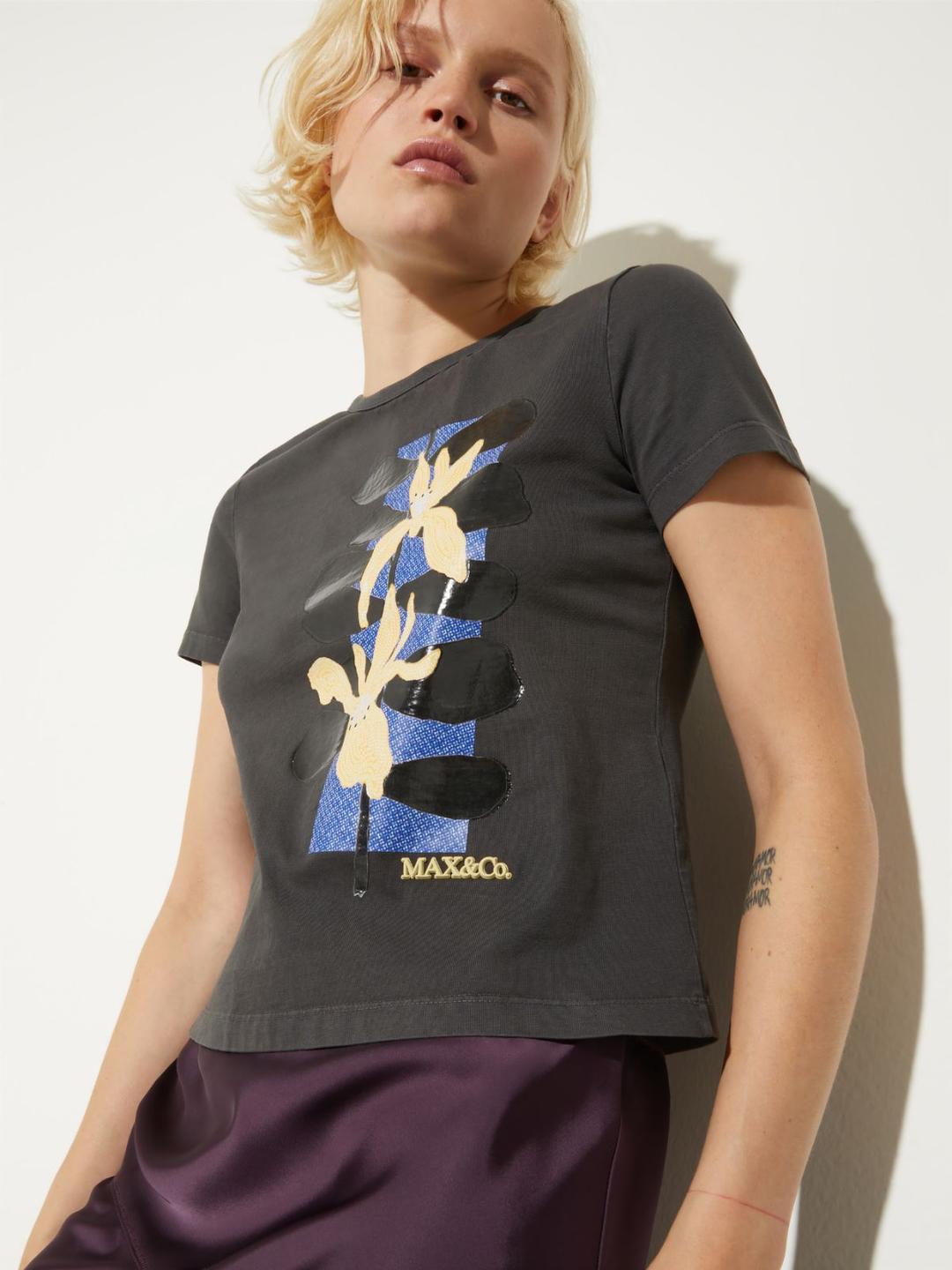 T-shirt slim con stampa floreale | Max&Co T-shirt slim con stampa floreale - vista alternativa - 3 | Max&Co