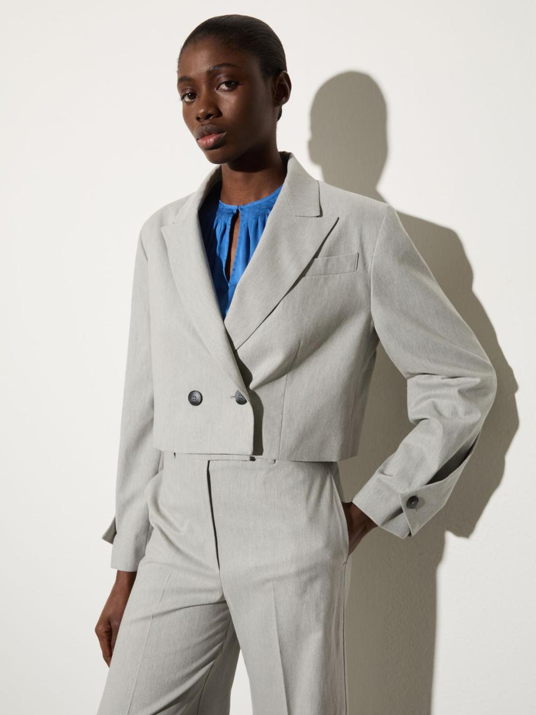 Cropped blazer in gabardine | Max&Co Cropped blazer in gabardine - vista alternativa - 21 | Max&Co