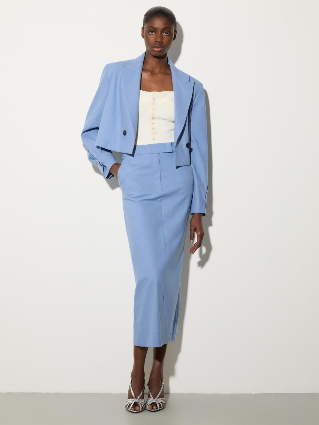 Gonna a colonna in gabardine | Max&Co Gonna a colonna in gabardine - vista alternativa - 1 | Max&Co