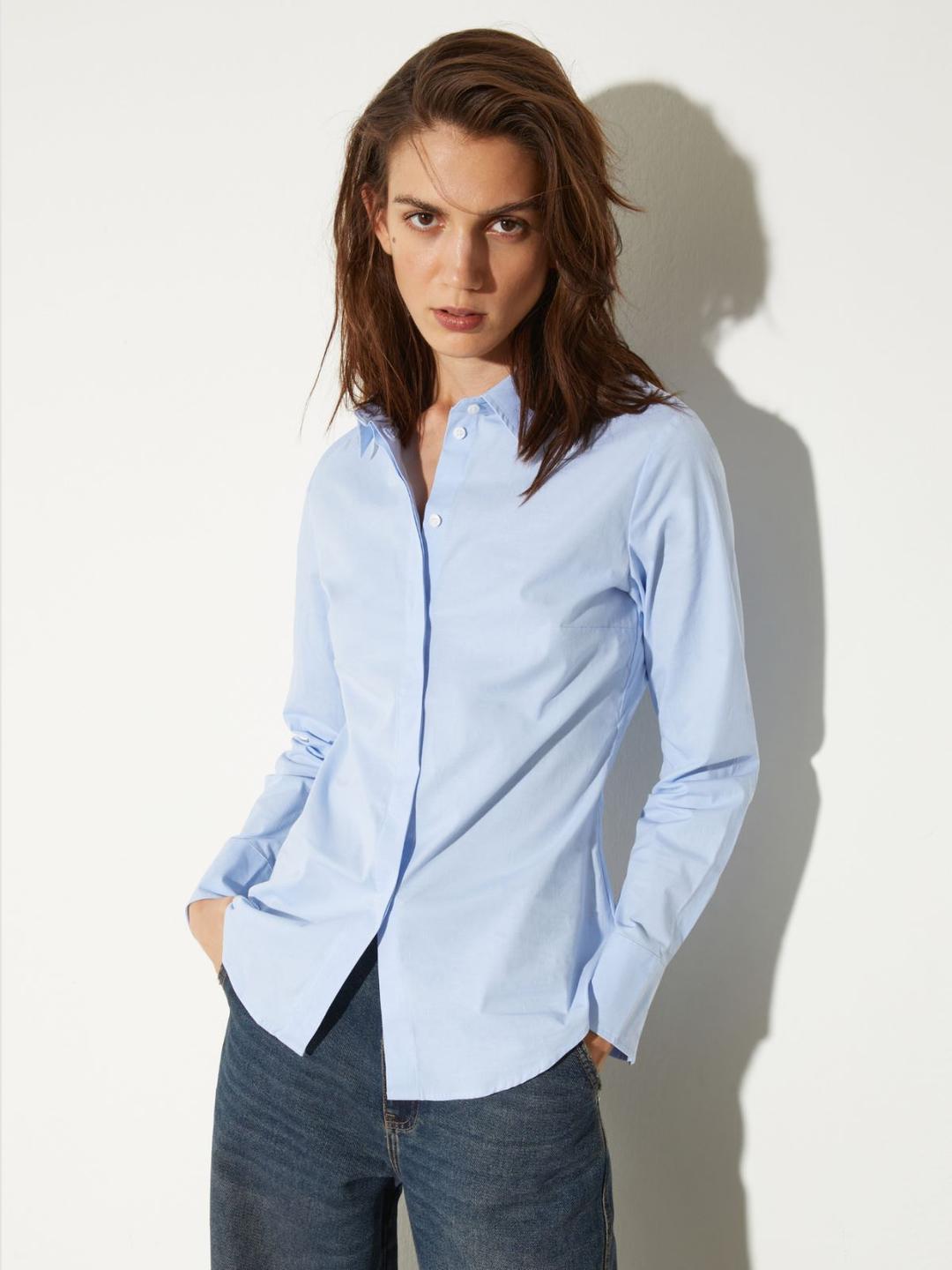 Camicia slim in popeline | Max&Co Camicia slim in popeline - vista alternativa - 5 | Max&Co