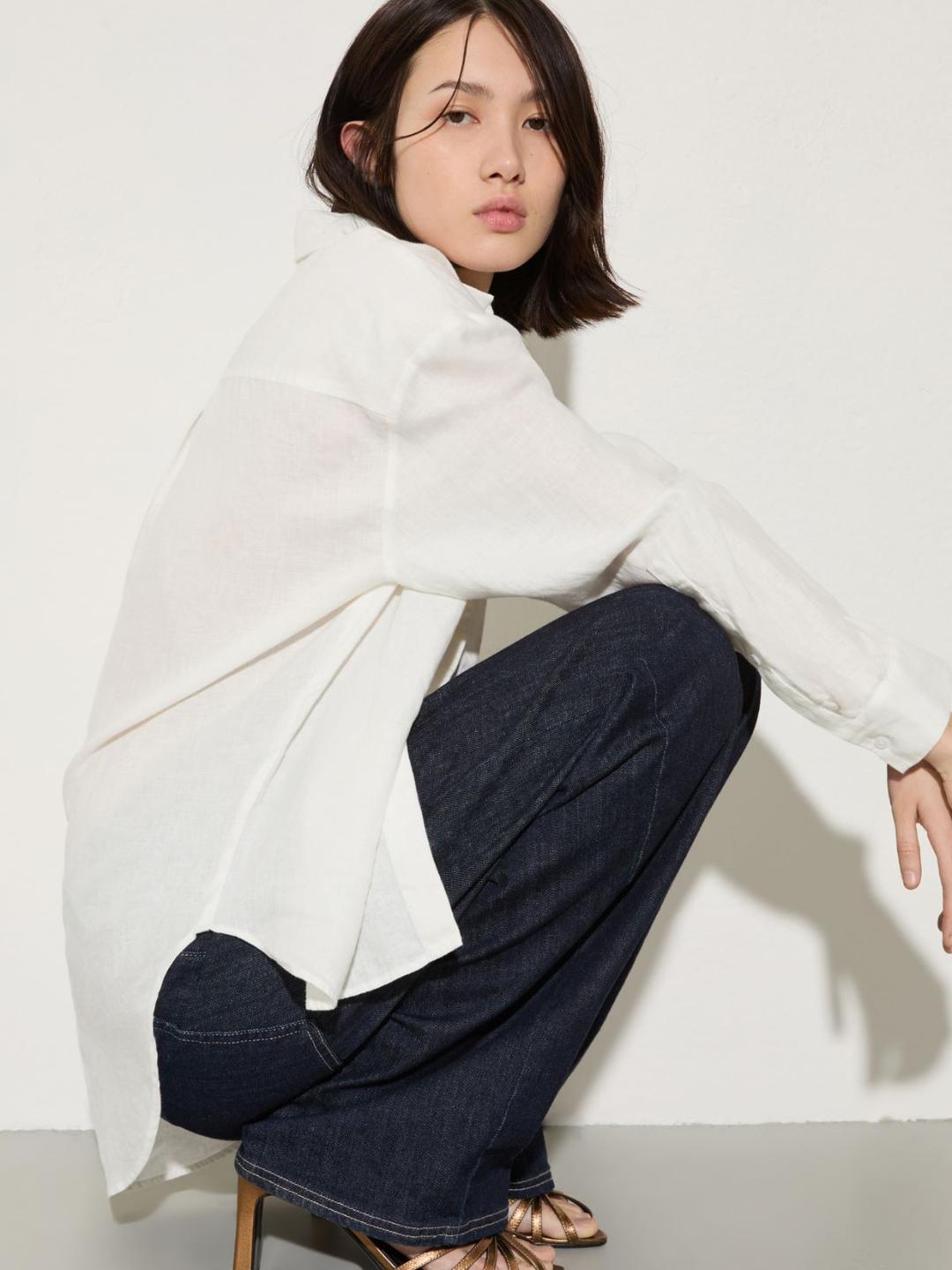 Camicia oversize in puro lino | Max&Co Camicia oversize in puro lino - vista alternativa - 1 | Max&Co