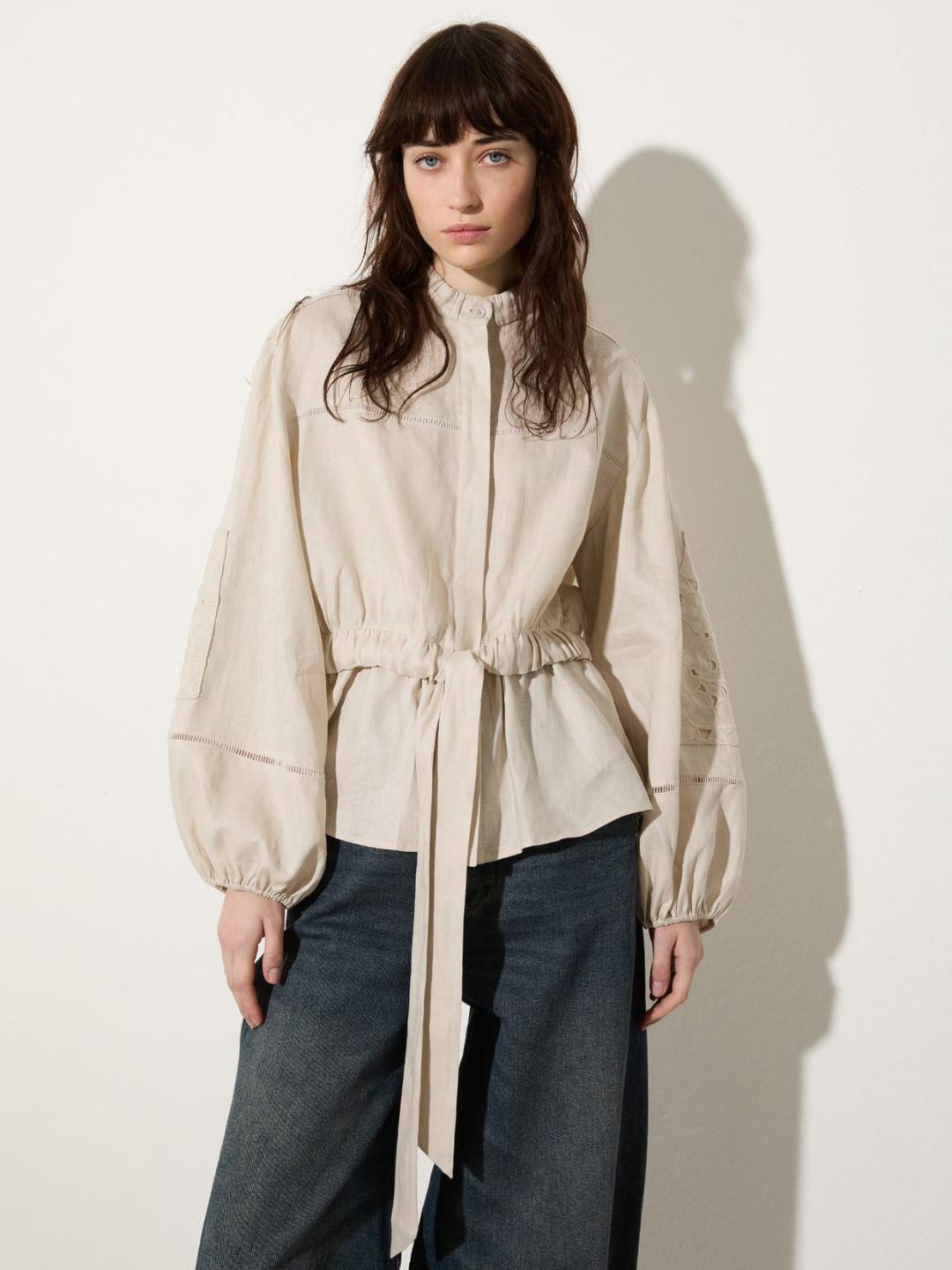 Camicia in lino con ricami | Max&Co Camicia in lino con ricami - vista alternativa - 2 | Max&Co