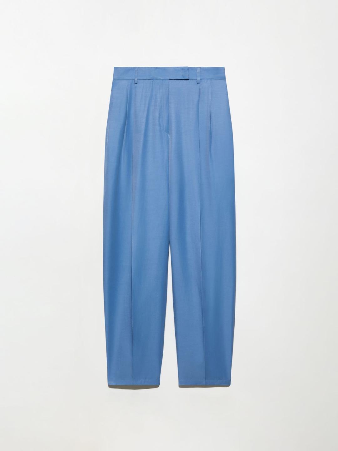 Pantaloni barrel leg fluidi | Max&Co Pantaloni barrel leg fluidi avio in viscosa e lino con pieghe stirate e tasche inserite. | Max&Co
