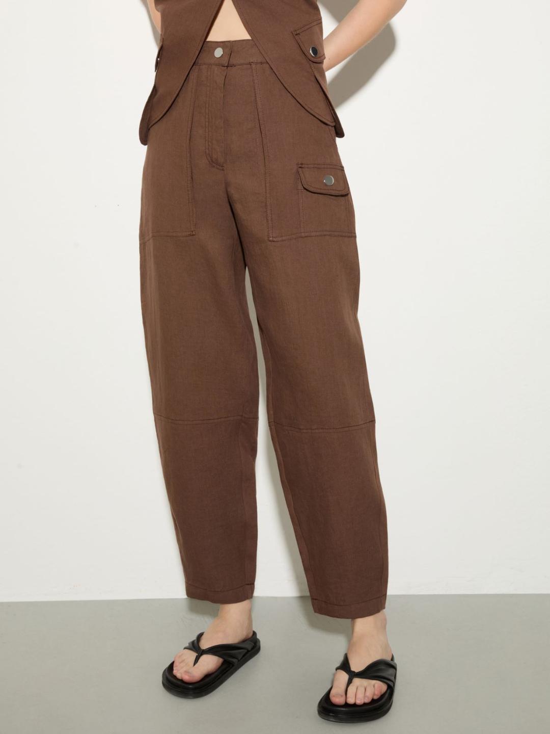 Pantaloni barrel in puro lino | Max&Co Pantaloni barrel in puro lino - vista alternativa - 3 | Max&Co
