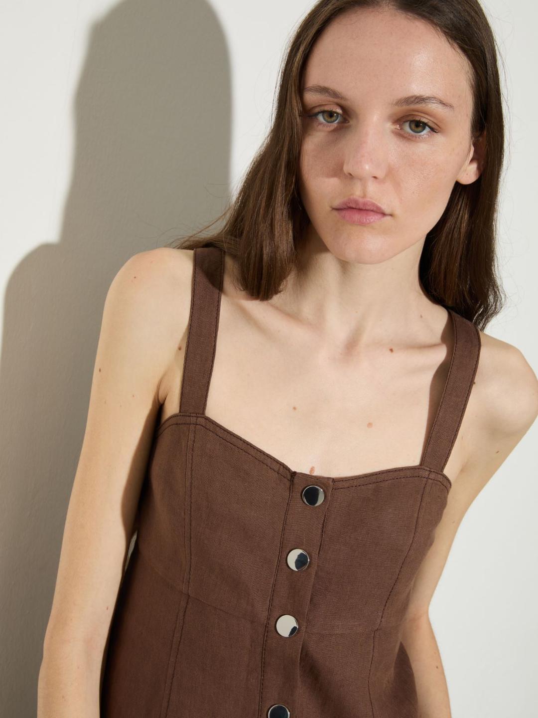 Top fit & flare in puro lino | Max&Co Top fit & flare in puro lino - vista alternativa - 2 | Max&Co