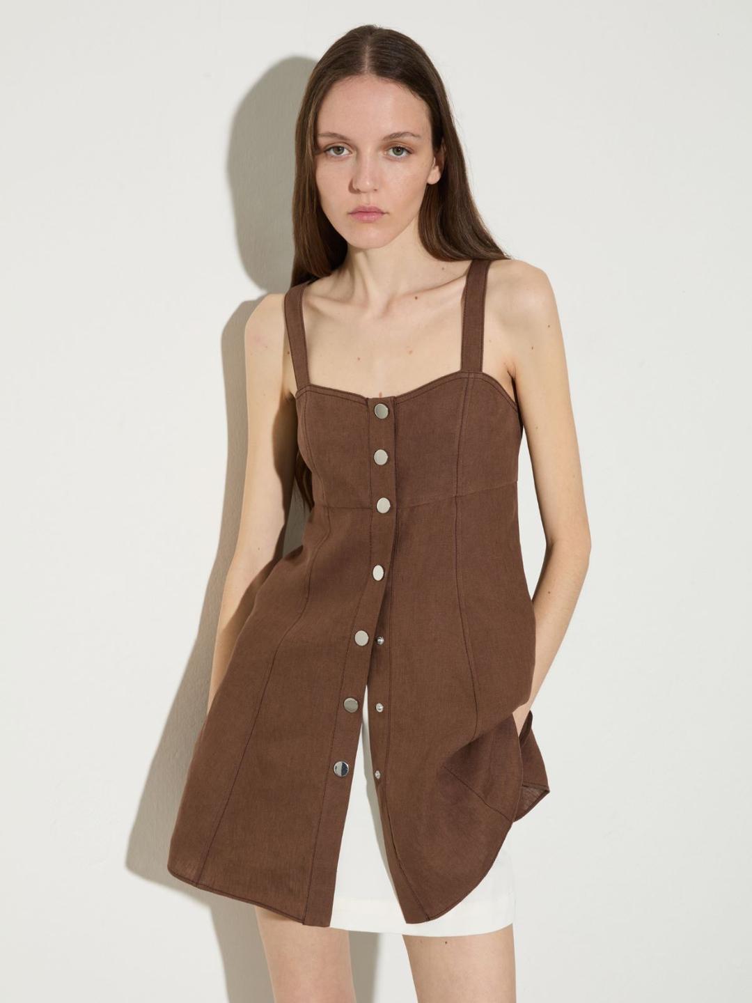 Top fit & flare in puro lino | Max&Co Top fit & flare in puro lino - vista alternativa - 2 | Max&Co