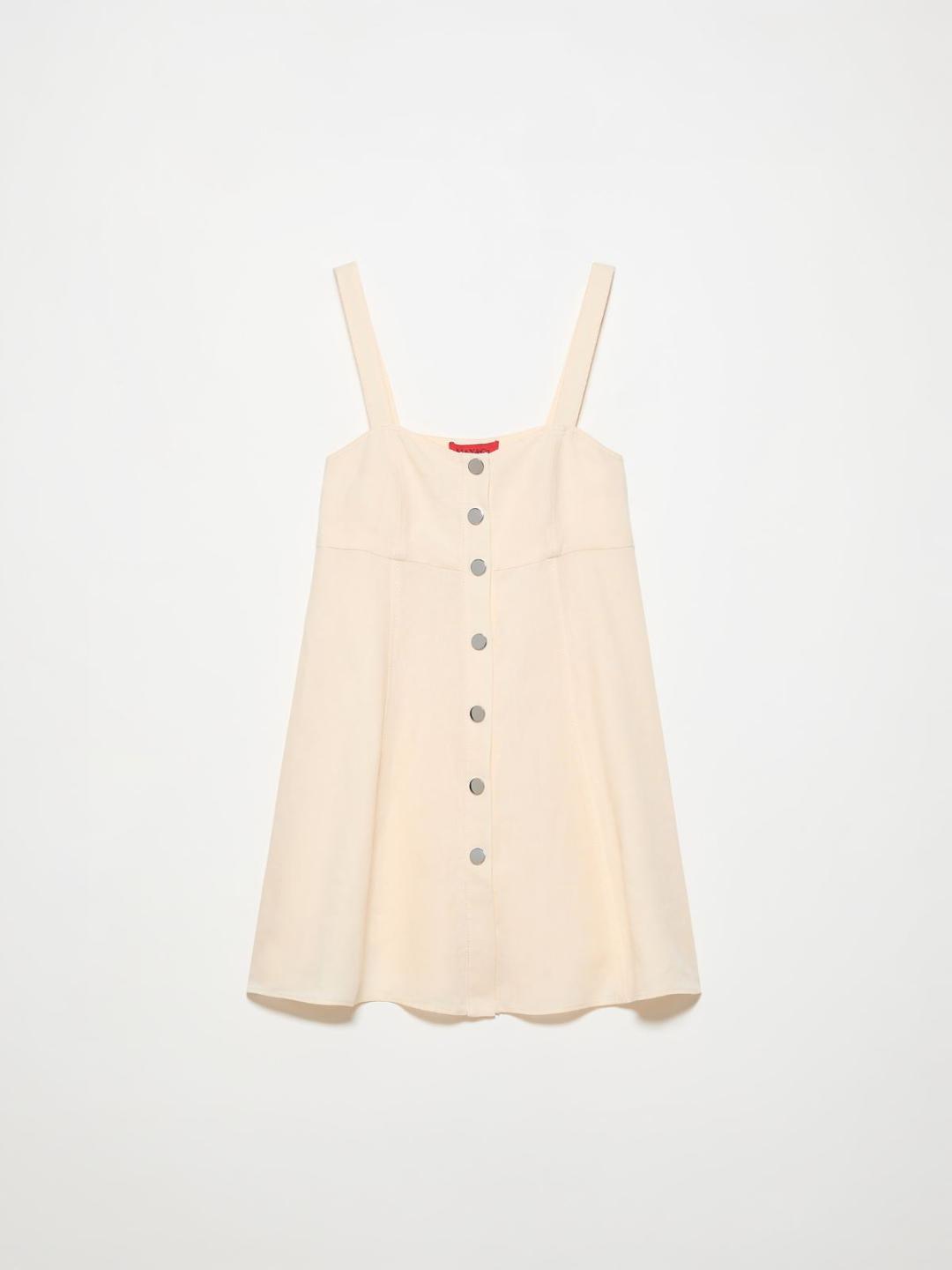 Top fit & flare in puro lino | Max&Co Top fit & flare in puro lino color latte con chiusura a bottoni sul davanti e taglio svasato. | Max&Co