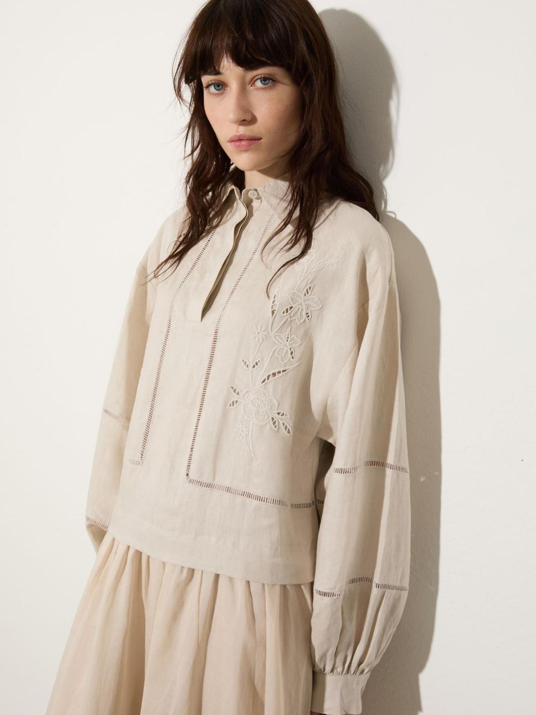 Abito lungo in lino e mussola | Max&Co Abito lungo in lino e mussola - vista alternativa - 0 | Max&Co