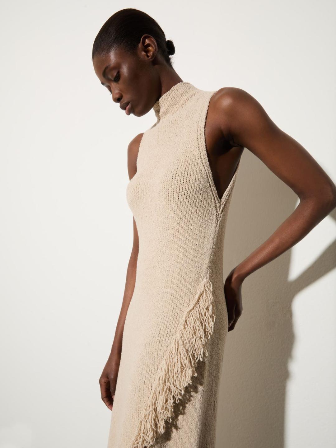 Abito midi in maglia con frangia | Max&Co Abito midi in maglia con frangia - vista alternativa - 7 | Max&Co