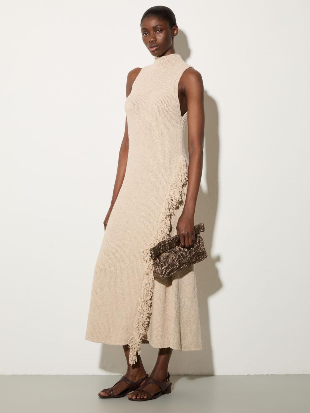 Abito midi in maglia con frangia | Max&Co Abito midi in maglia con frangia - vista alternativa - 7 | Max&Co
