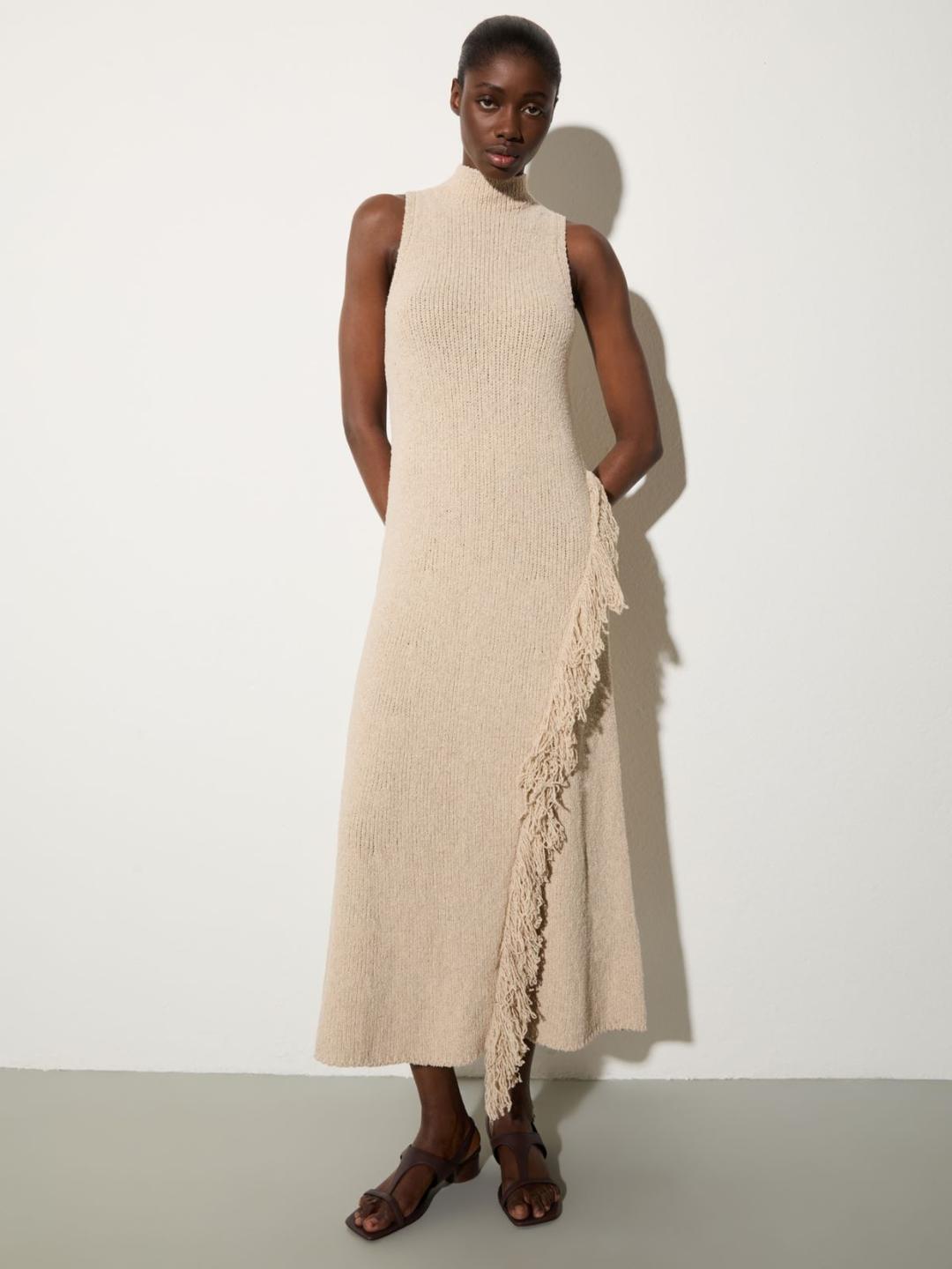 Abito midi in maglia con frangia | Max&Co Abito midi in maglia con frangia - vista alternativa - 7 | Max&Co