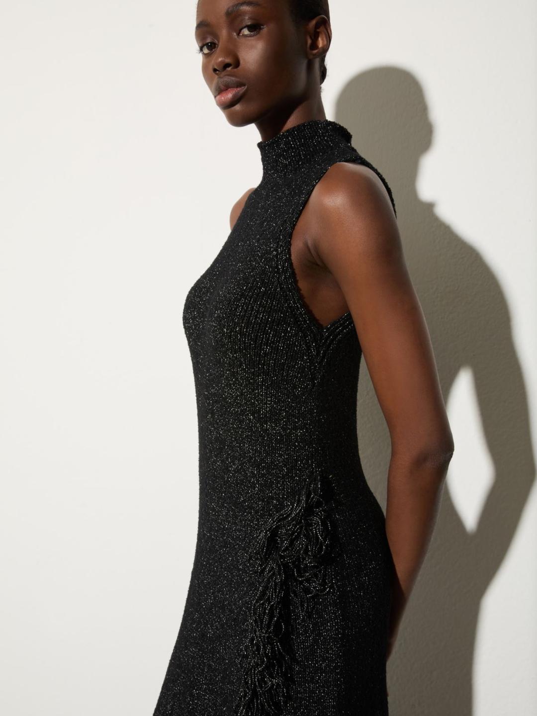 Abito midi in maglia con frangia | Max&Co Abito midi in maglia con frangia - vista alternativa - 4 | Max&Co