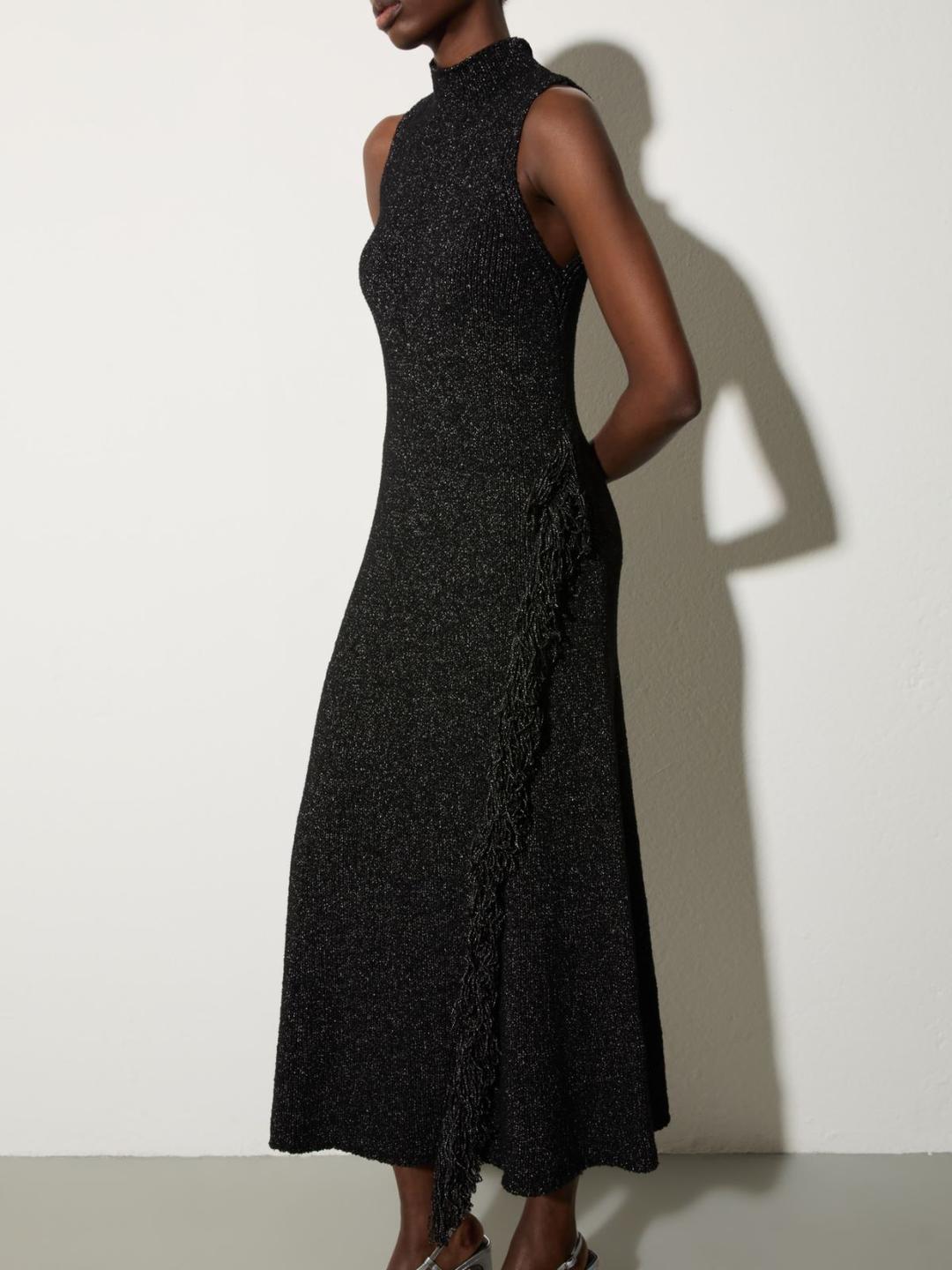 Abito midi in maglia con frangia | Max&Co Abito midi in maglia con frangia - vista alternativa - 4 | Max&Co