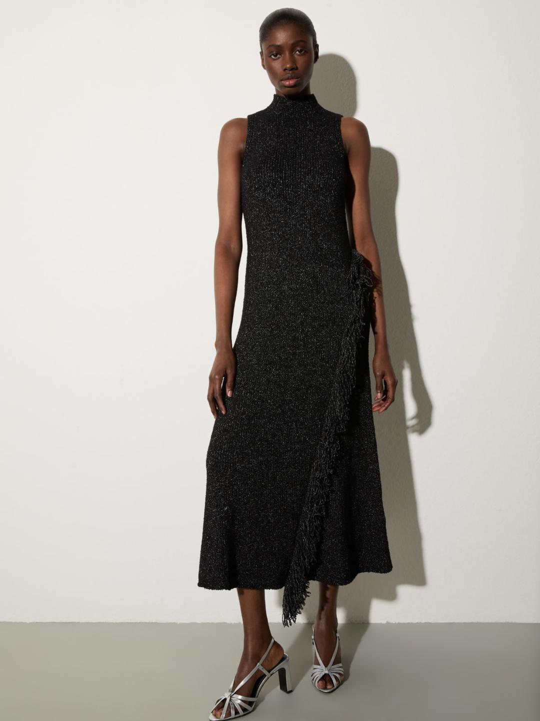 Abito midi in maglia con frangia | Max&Co Abito midi in maglia con frangia - vista alternativa - 4 | Max&Co