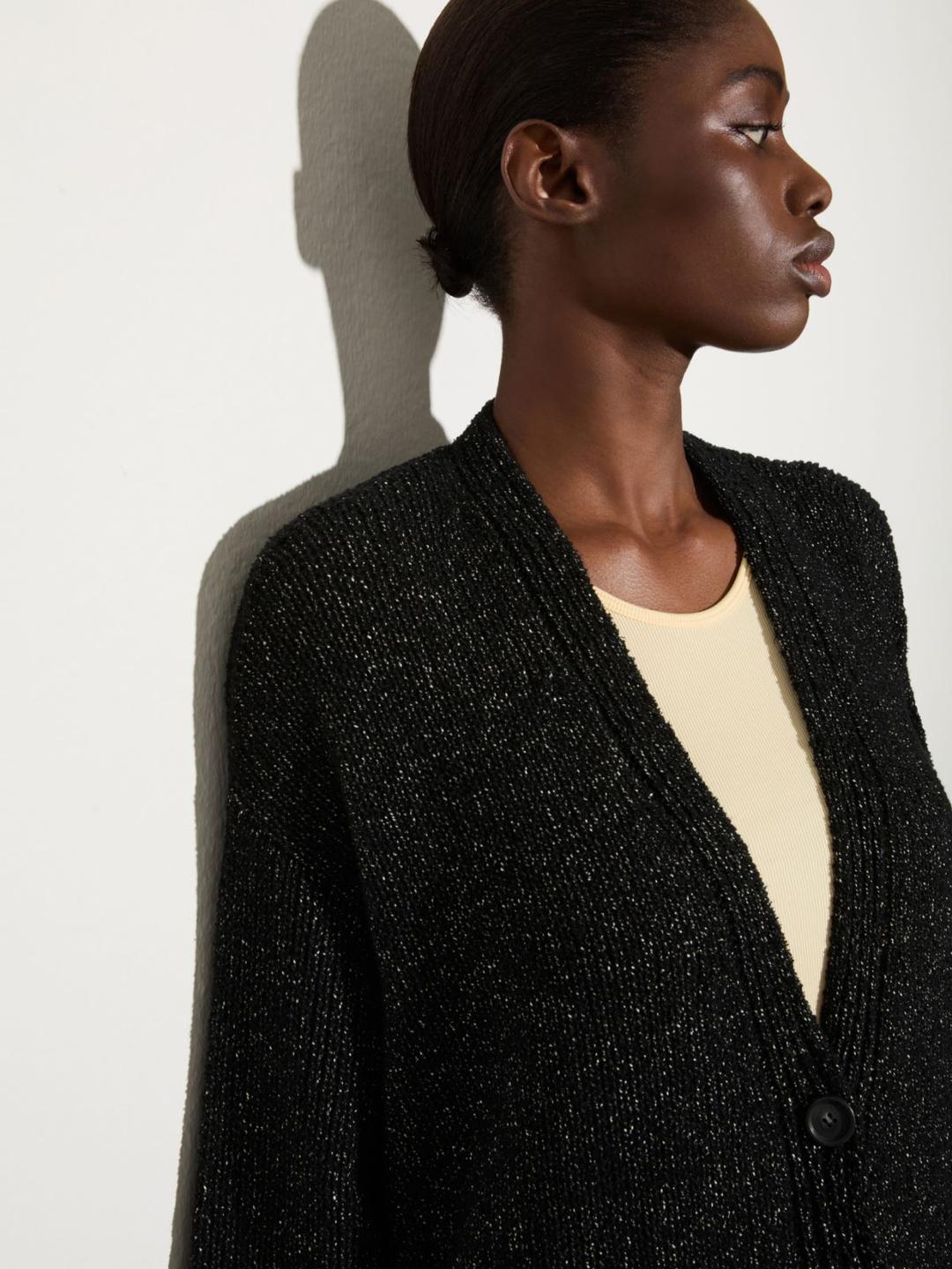 Cardigan bouclé con frange | Max&Co Cardigan bouclé con frange - vista alternativa - 1 | Max&Co