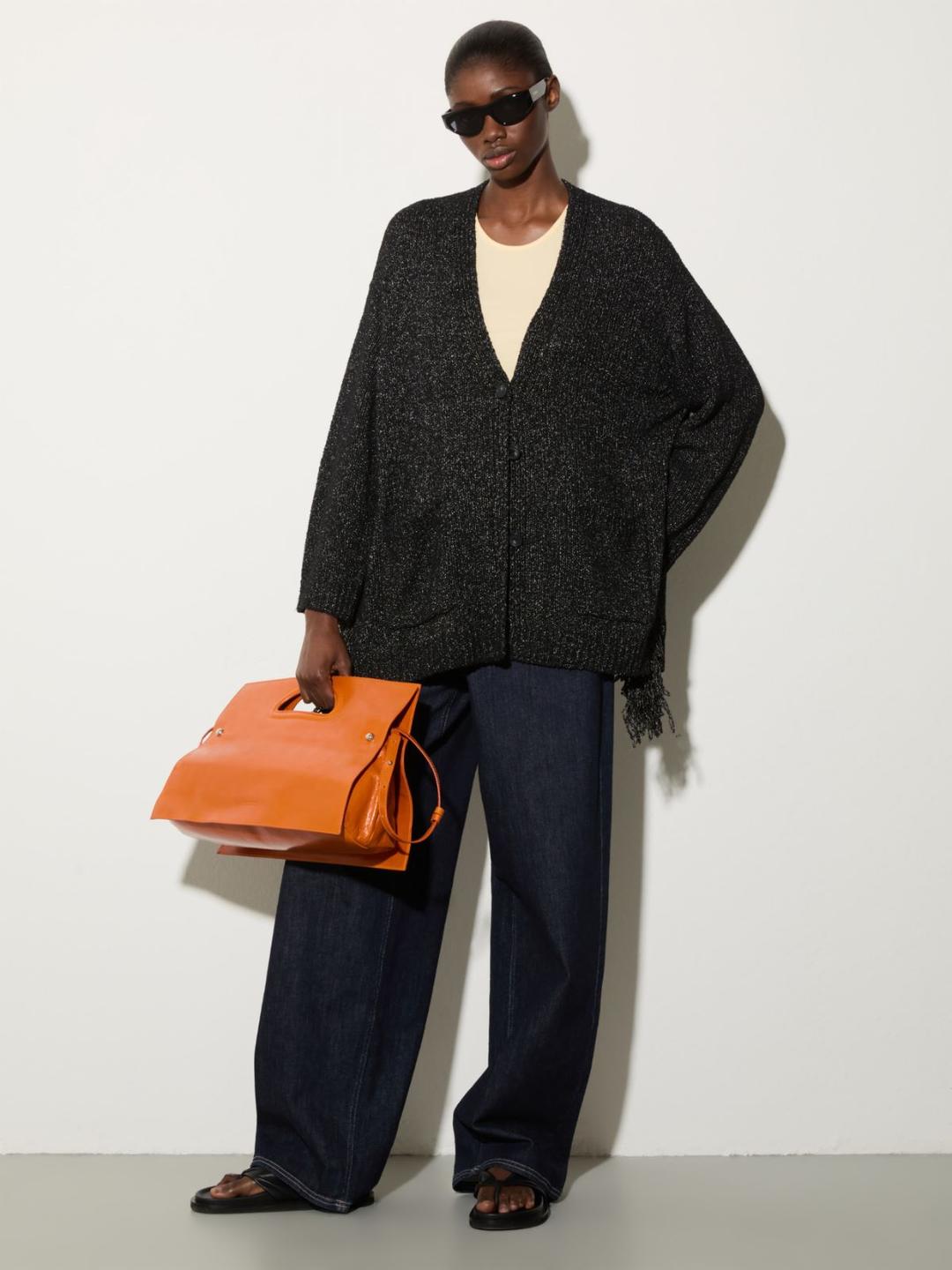 Cardigan bouclé con frange | Max&Co Cardigan bouclé con frange - vista alternativa - 1 | Max&Co