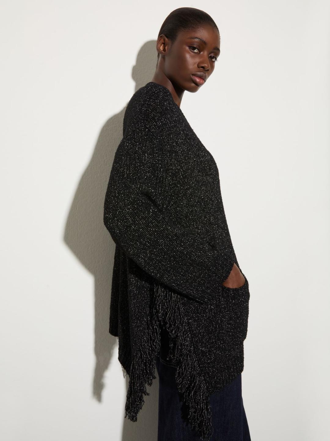 Cardigan bouclé con frange | Max&Co Cardigan bouclé con frange - vista alternativa - 1 | Max&Co