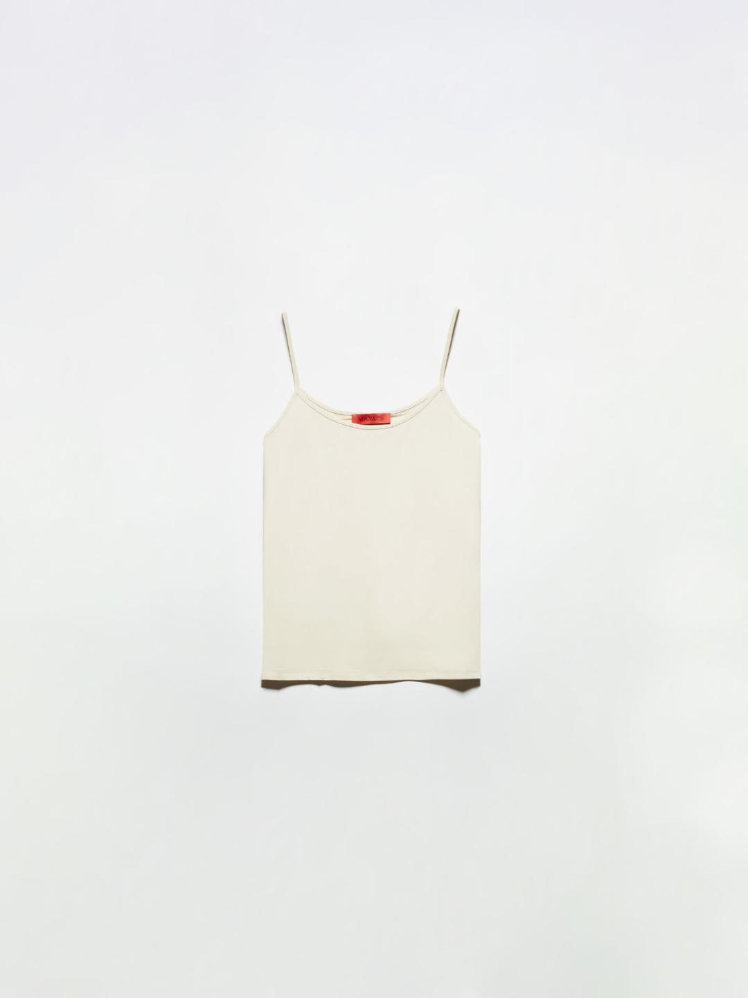 Top in jersey stretch | Max&Co Top in jersey stretch cipria con spalline sottili e scollo arrotondato, ideale per ogni occasione. | Max&Co