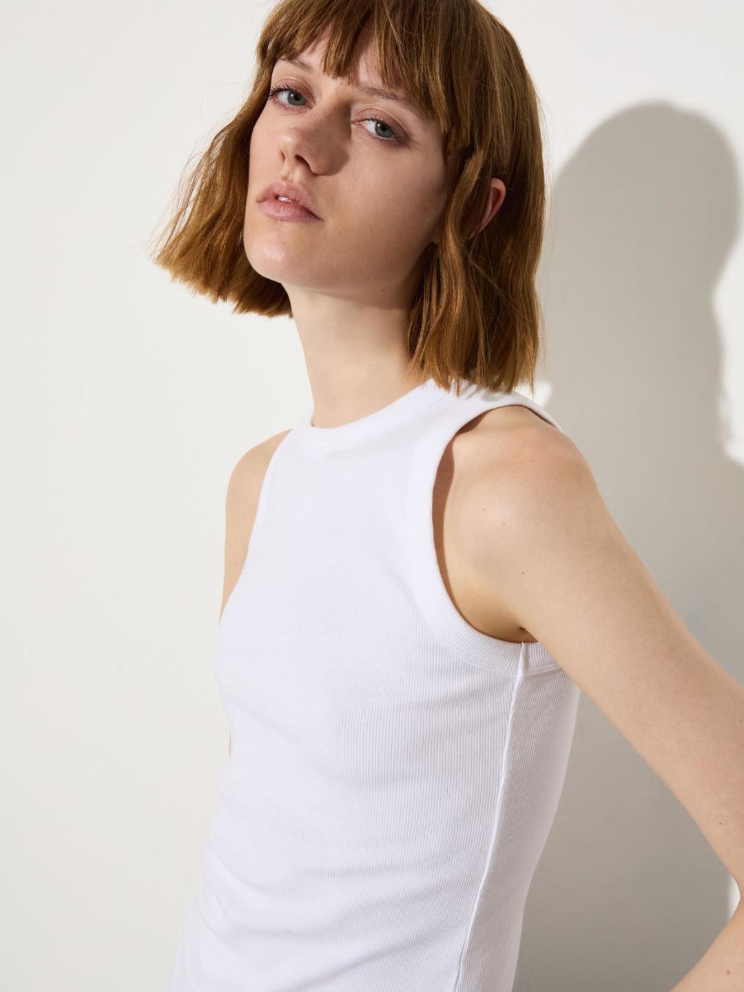 Canotta in cotone a costine | Max&Co Canotta in cotone a costine - vista alternativa - 38 | Max&Co