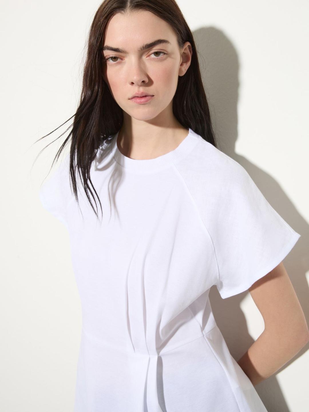 T-shirt in cotone piqué e lino | Max&Co T-shirt in cotone piqué e lino - vista alternativa - 12 | Max&Co