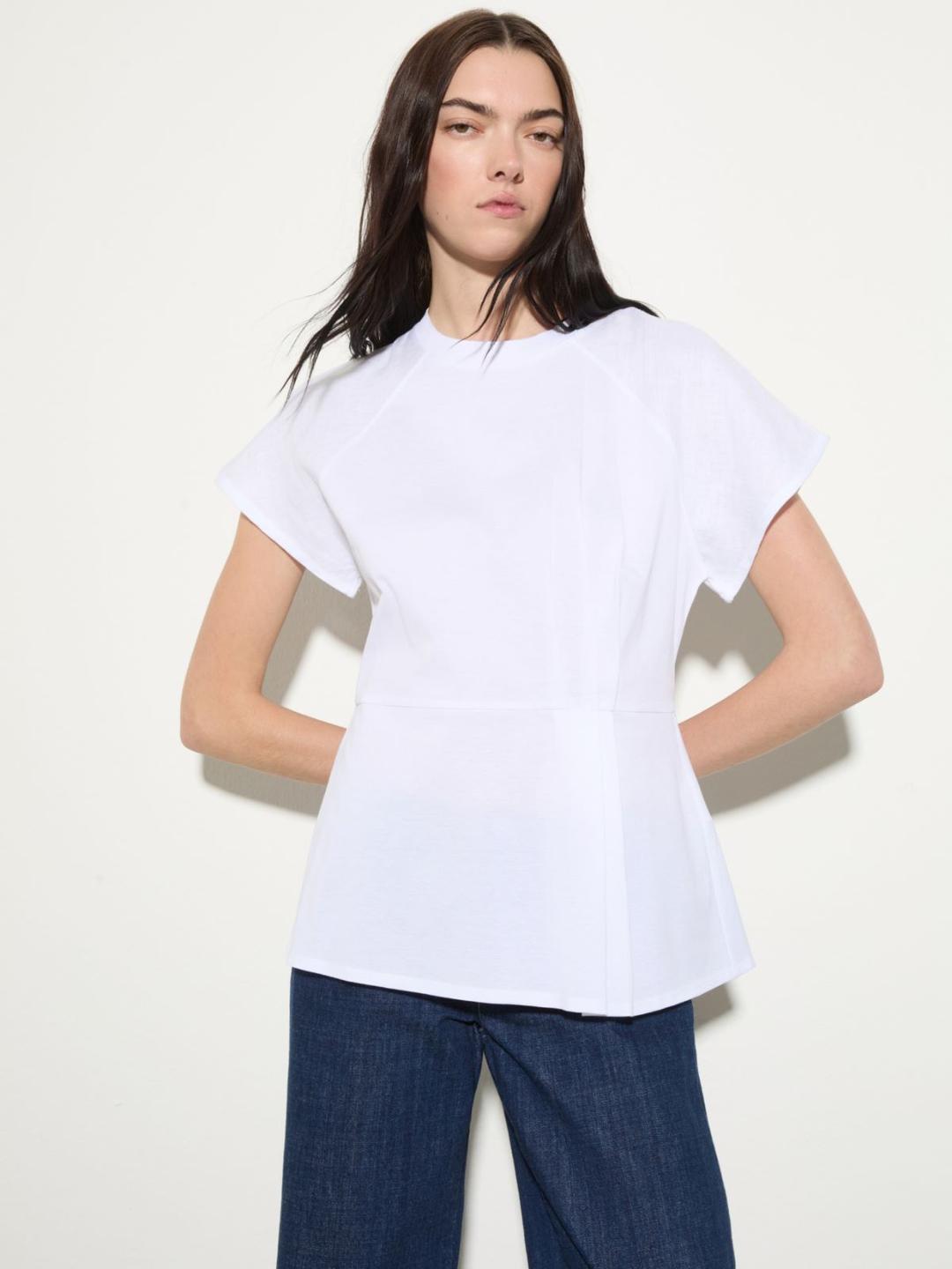 T-shirt in cotone piqué e lino | Max&Co T-shirt in cotone piqué e lino - vista alternativa - 12 | Max&Co
