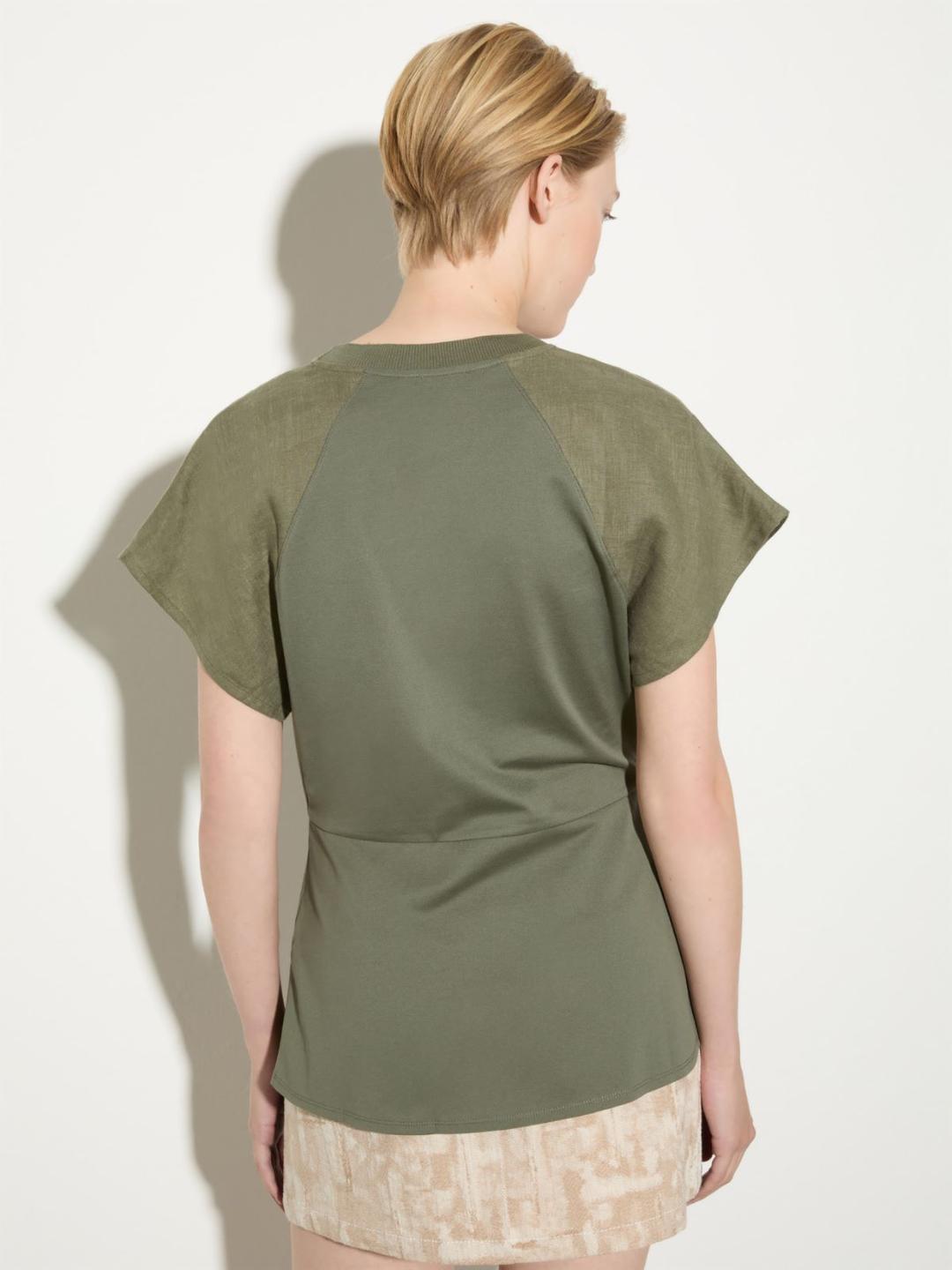 T-shirt in cotone piqué e lino | Max&Co T-shirt in cotone piqué e lino - vista alternativa - 11 | Max&Co