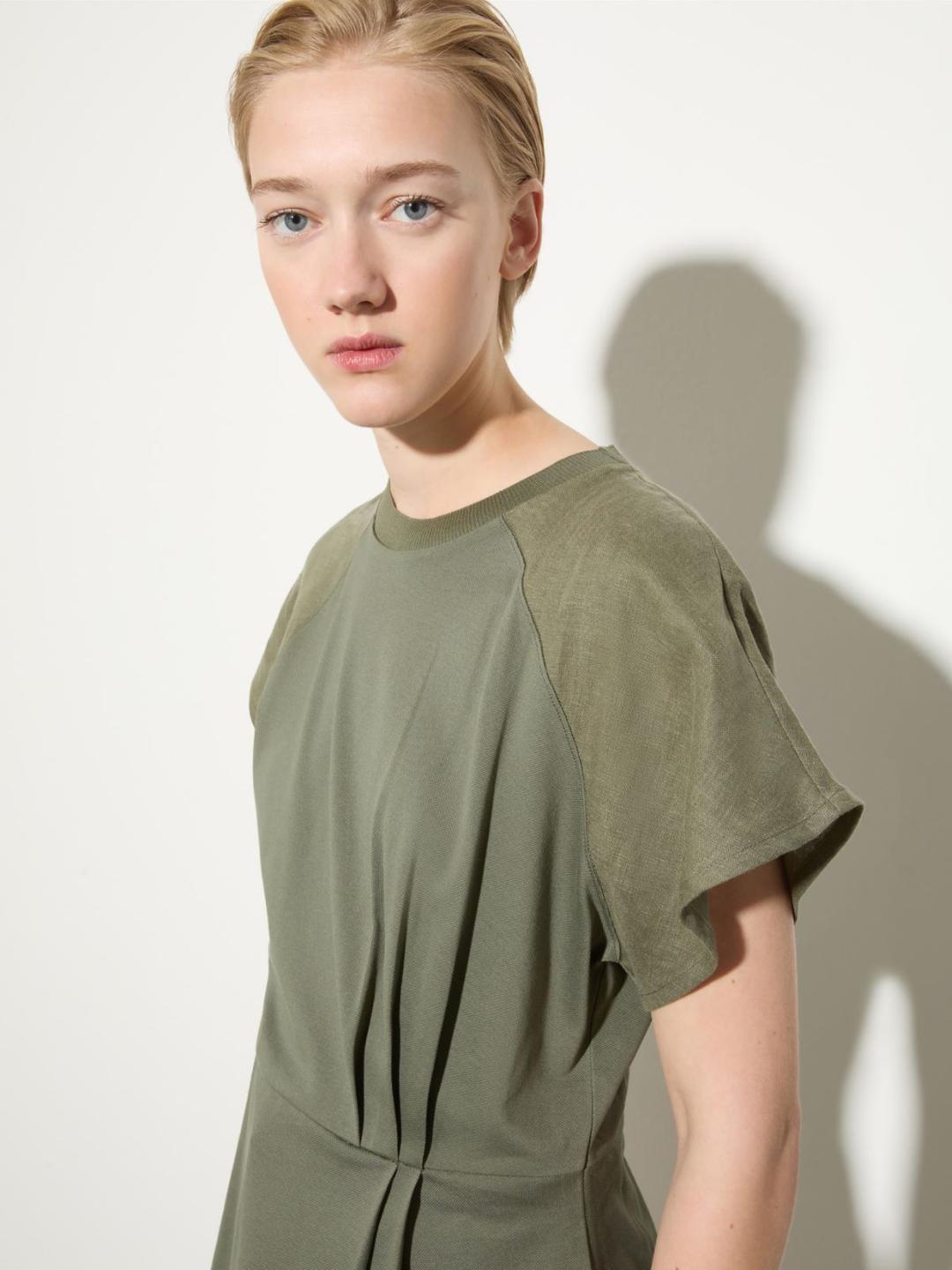 T-shirt in cotone piqué e lino | Max&Co T-shirt in cotone piqué e lino - vista alternativa - 11 | Max&Co