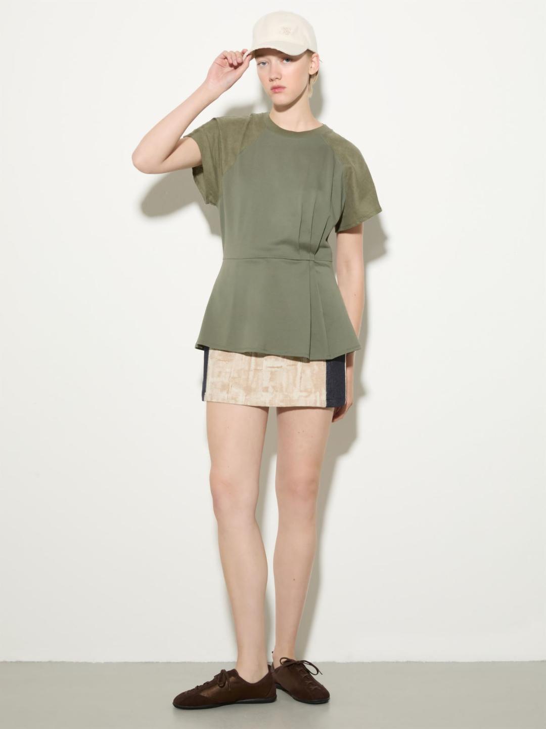 T-shirt in cotone piqué e lino | Max&Co T-shirt in cotone piqué e lino - vista alternativa - 11 | Max&Co