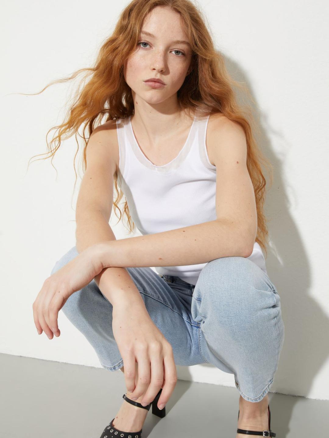 Canotta in cotone a costine | Max&Co Canotta in cotone a costine - vista alternativa - 8 | Max&Co