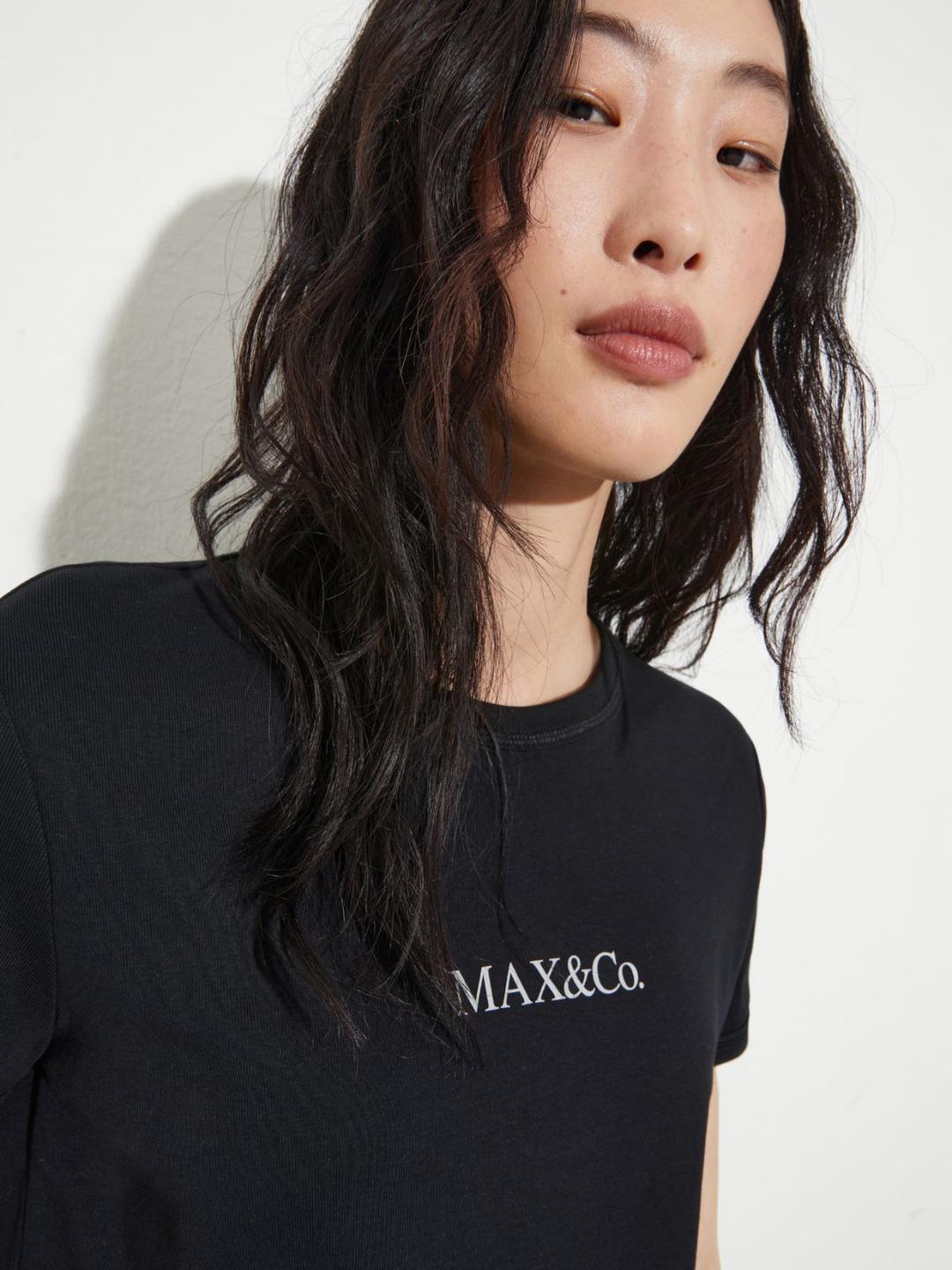 T-shirt slim con logo | Max&Co T-shirt slim con logo - vista alternativa - 1 | Max&Co