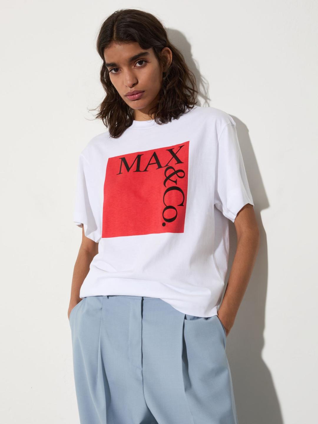Logo T-shirt in jersey di cotone | Max&Co Logo T-shirt in jersey di cotone - vista alternativa - 5 | Max&Co