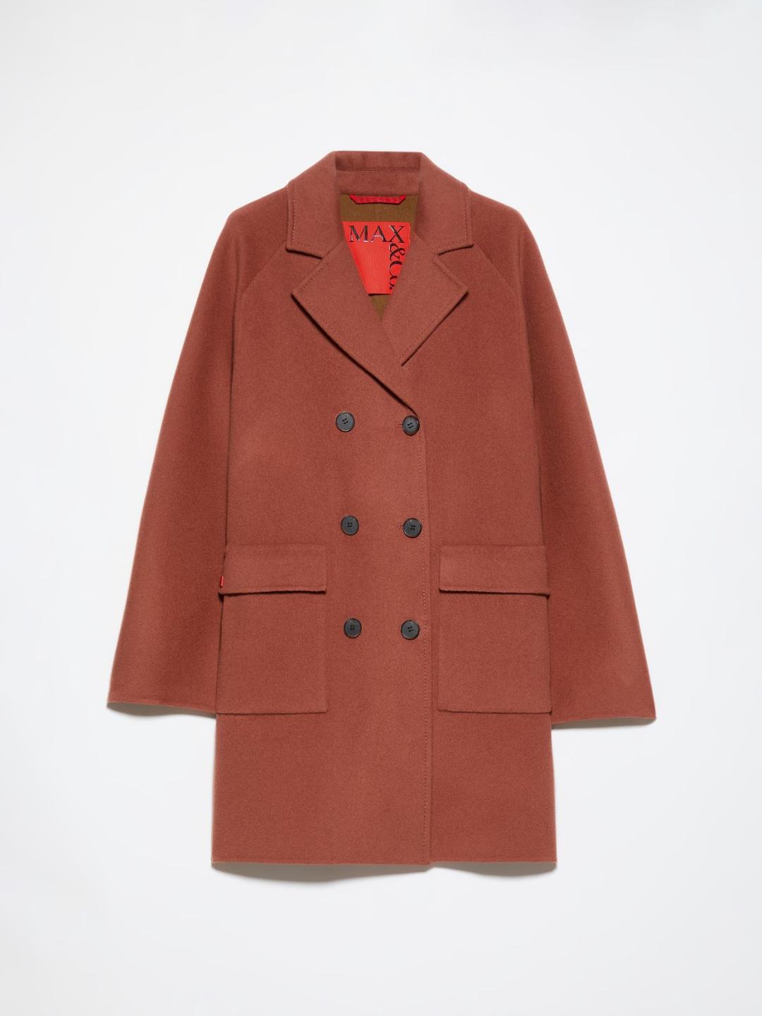 Cappotto in lana double | Max&Co Cappotto in lana double color terra bruciata, taglio a doppiopetto con sei bottoni e tasche applicate sul davanti. | Max&Co