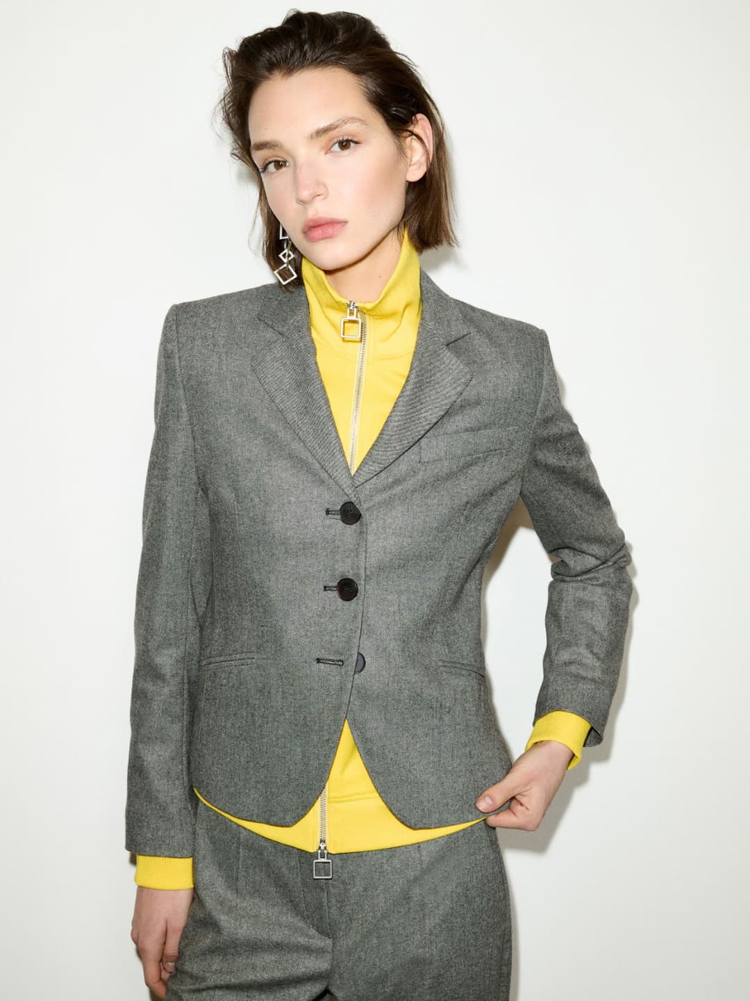 Blazer slim in flanella | Max&Co Blazer slim in flanella - vista alternativa - 2 | Max&Co