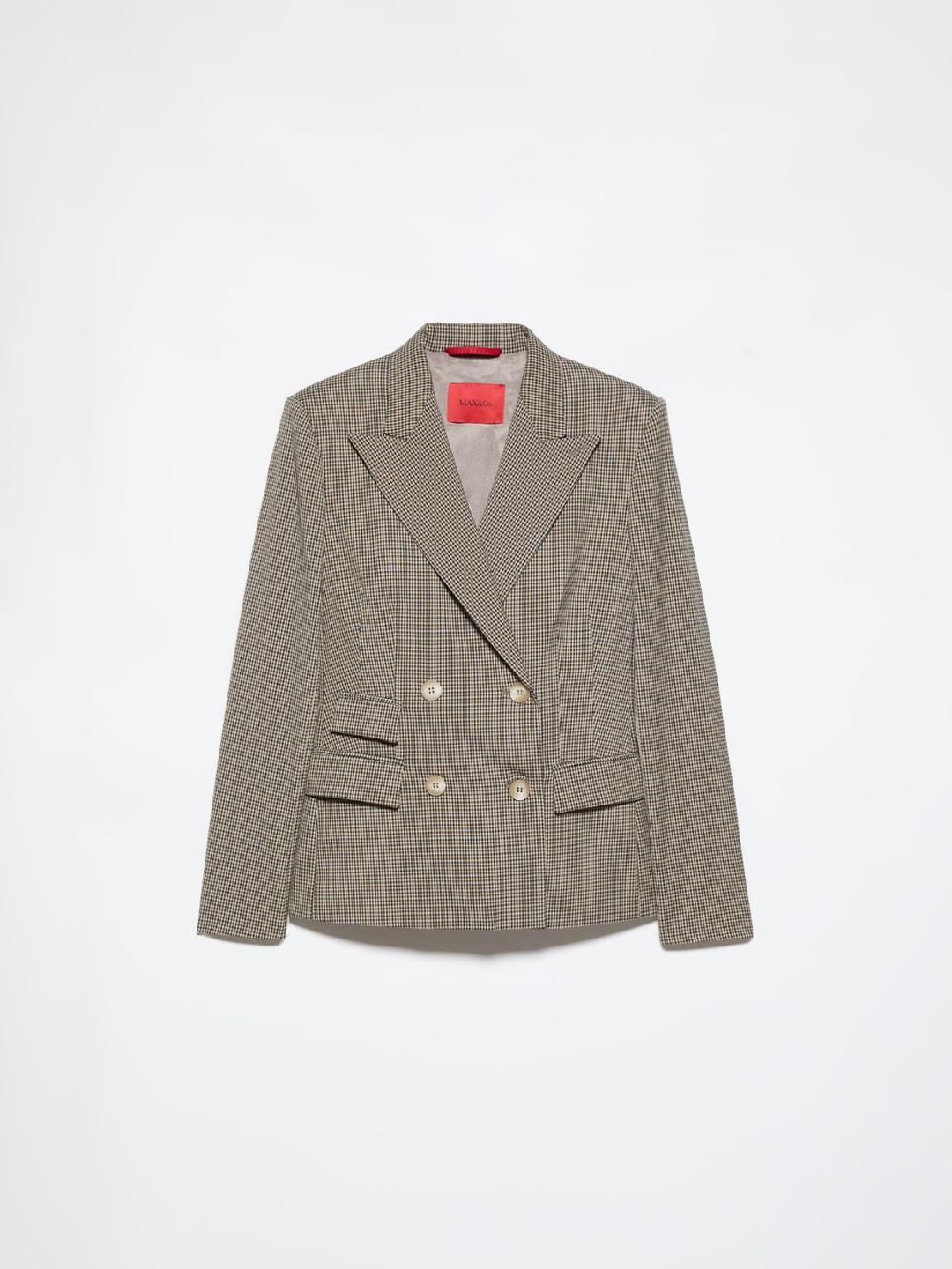Blazer doppiopetto | Max&Co Blazer doppiopetto beige MAX&Co. in viscosa stretch con spalle strutturate, revers a lancia e tasche a pattina. | Max&Co